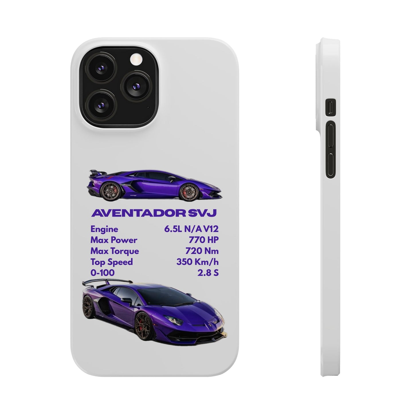Purple Lamborghini Aventador SVJ Phone Case