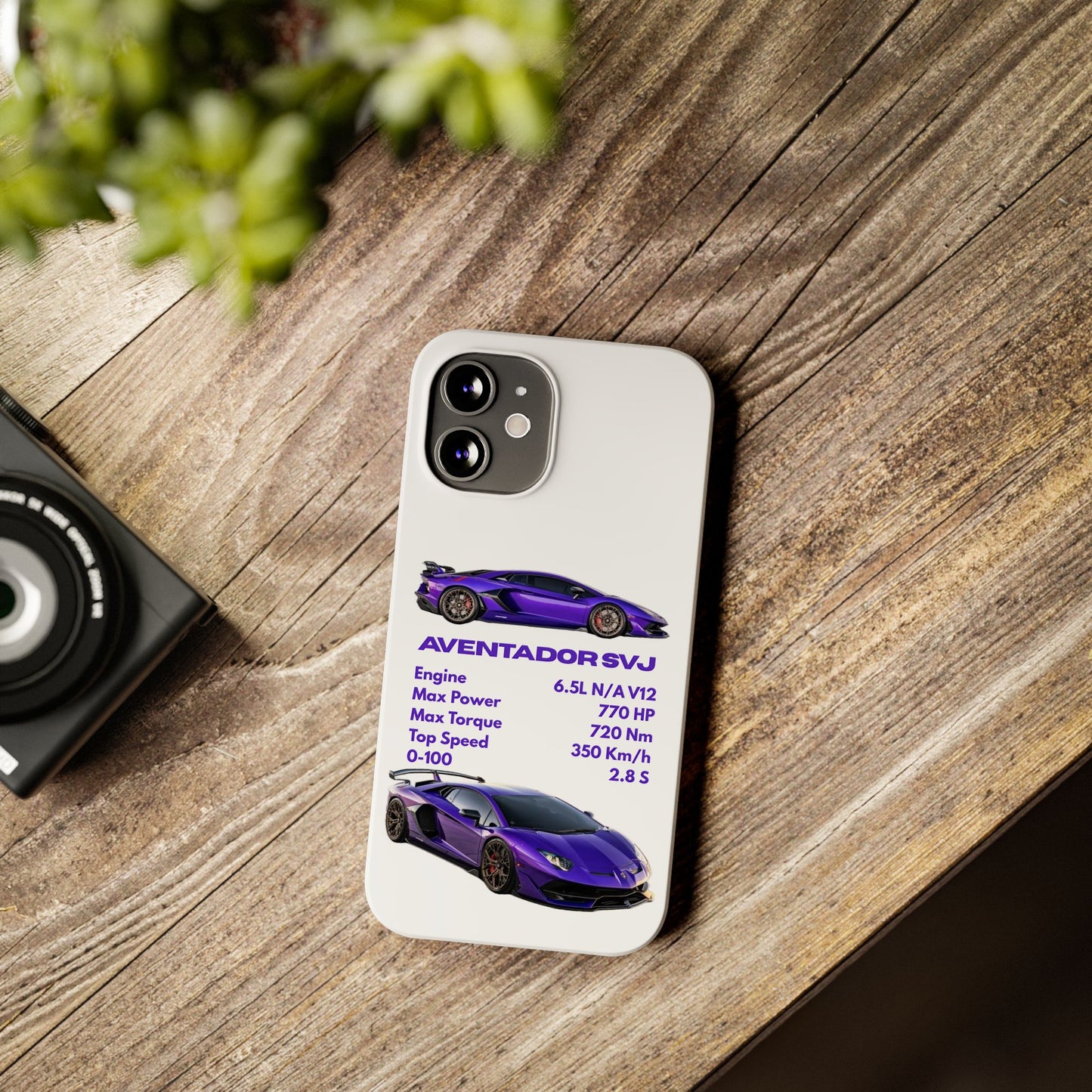 Purple Lamborghini Aventador SVJ Phone Case