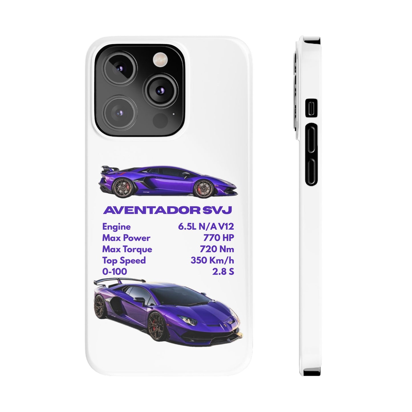 Purple Lamborghini Aventador SVJ Phone Case