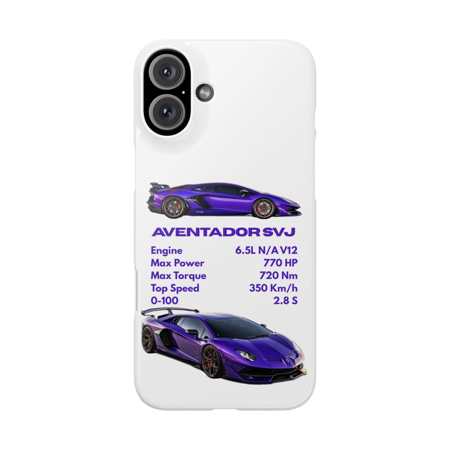 Purple Lamborghini Aventador SVJ Phone Case