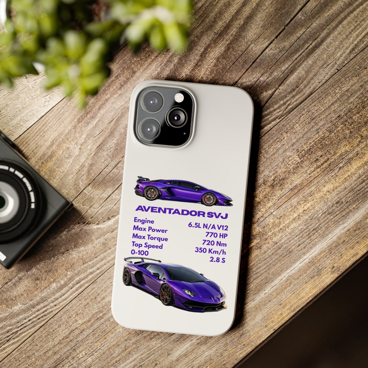 Purple Lamborghini Aventador SVJ Phone Case