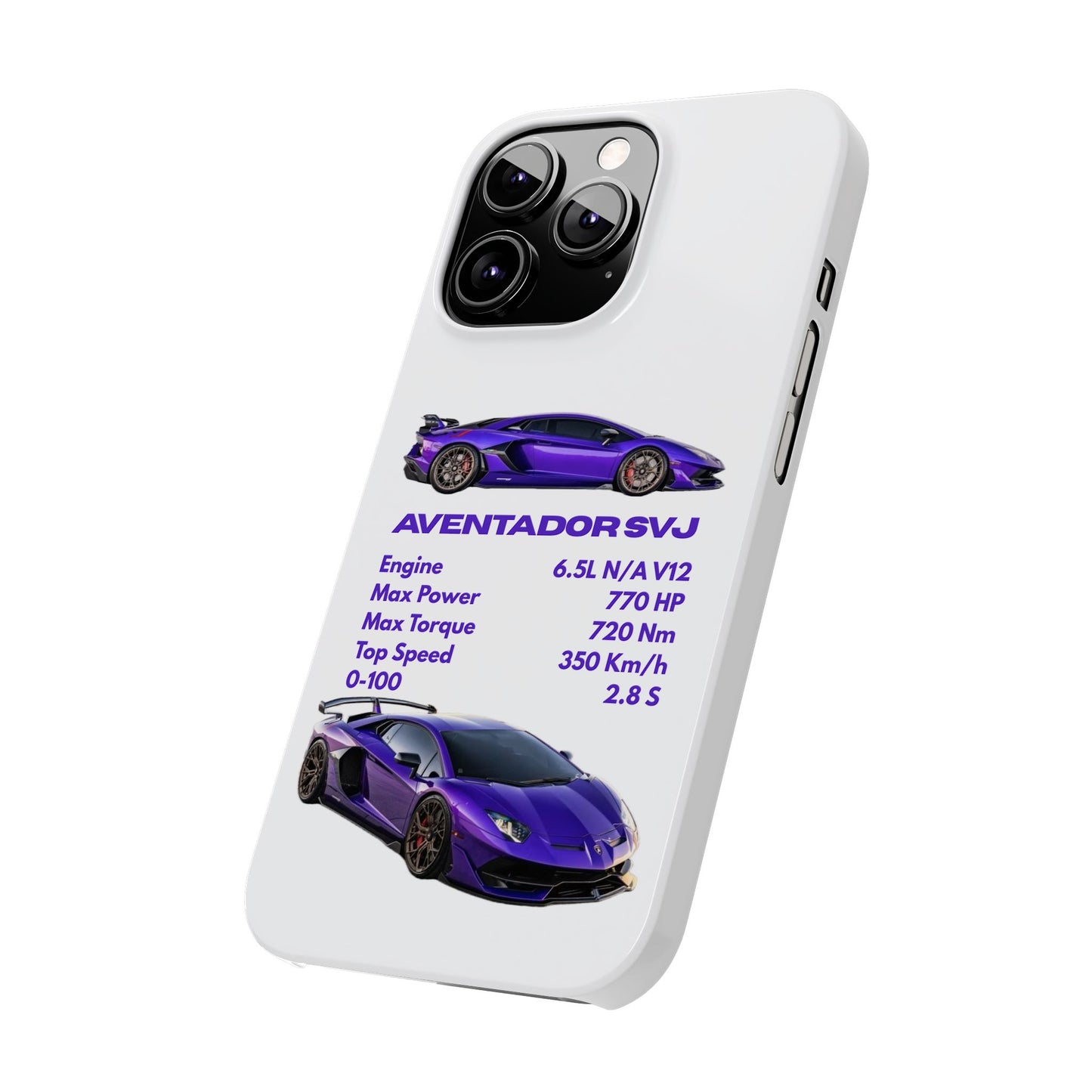 Purple Lamborghini Aventador SVJ Phone Case