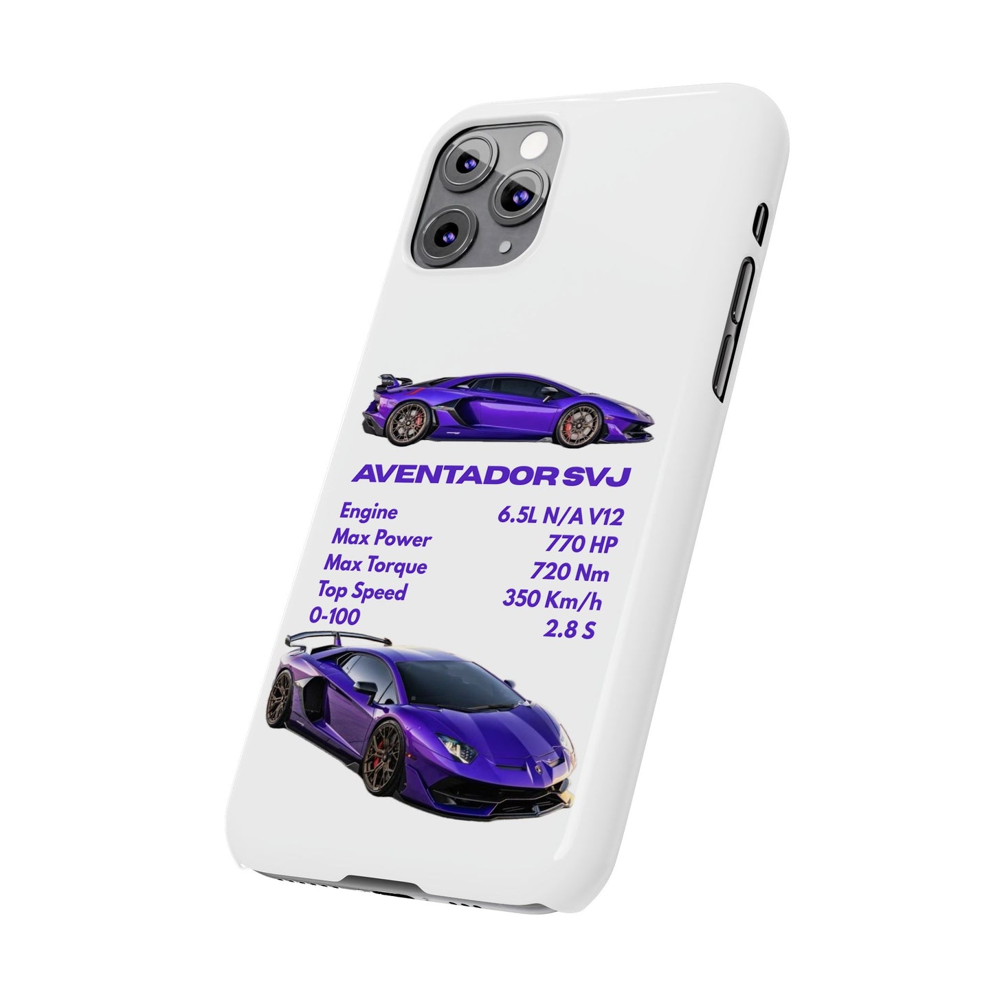 Purple Lamborghini Aventador SVJ Phone Case