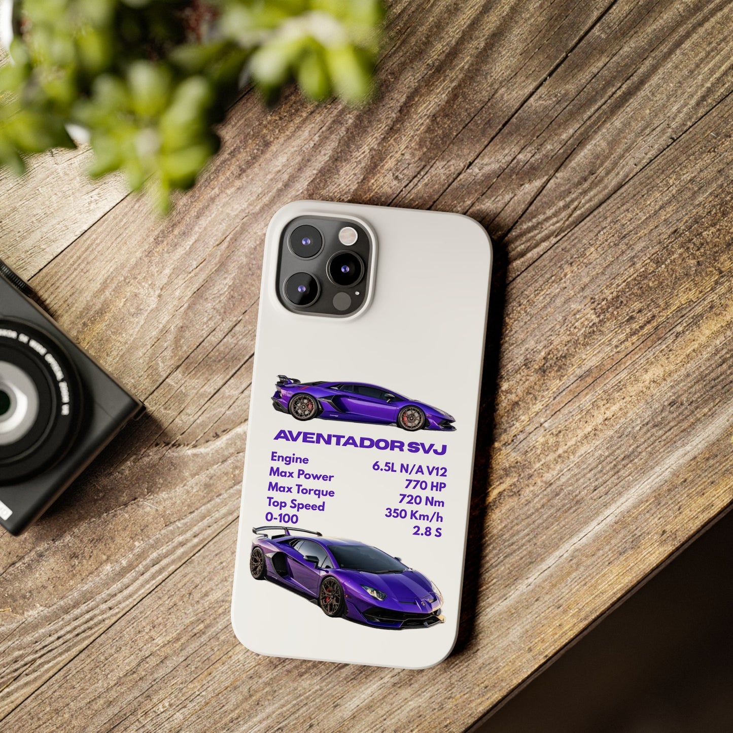 Purple Lamborghini Aventador SVJ Phone Case