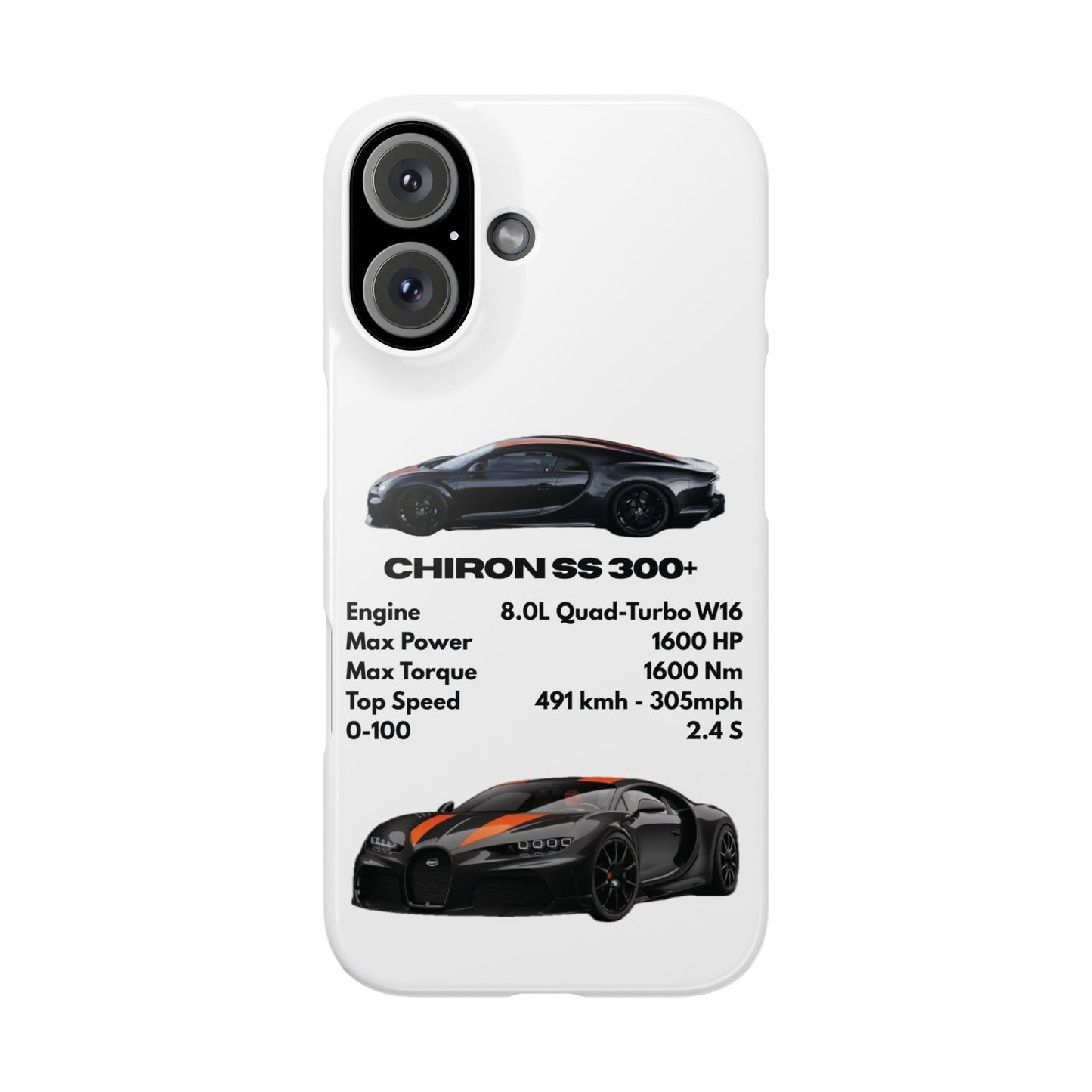 Black Bugatti Chiron Super Sport 300+ Phone Case