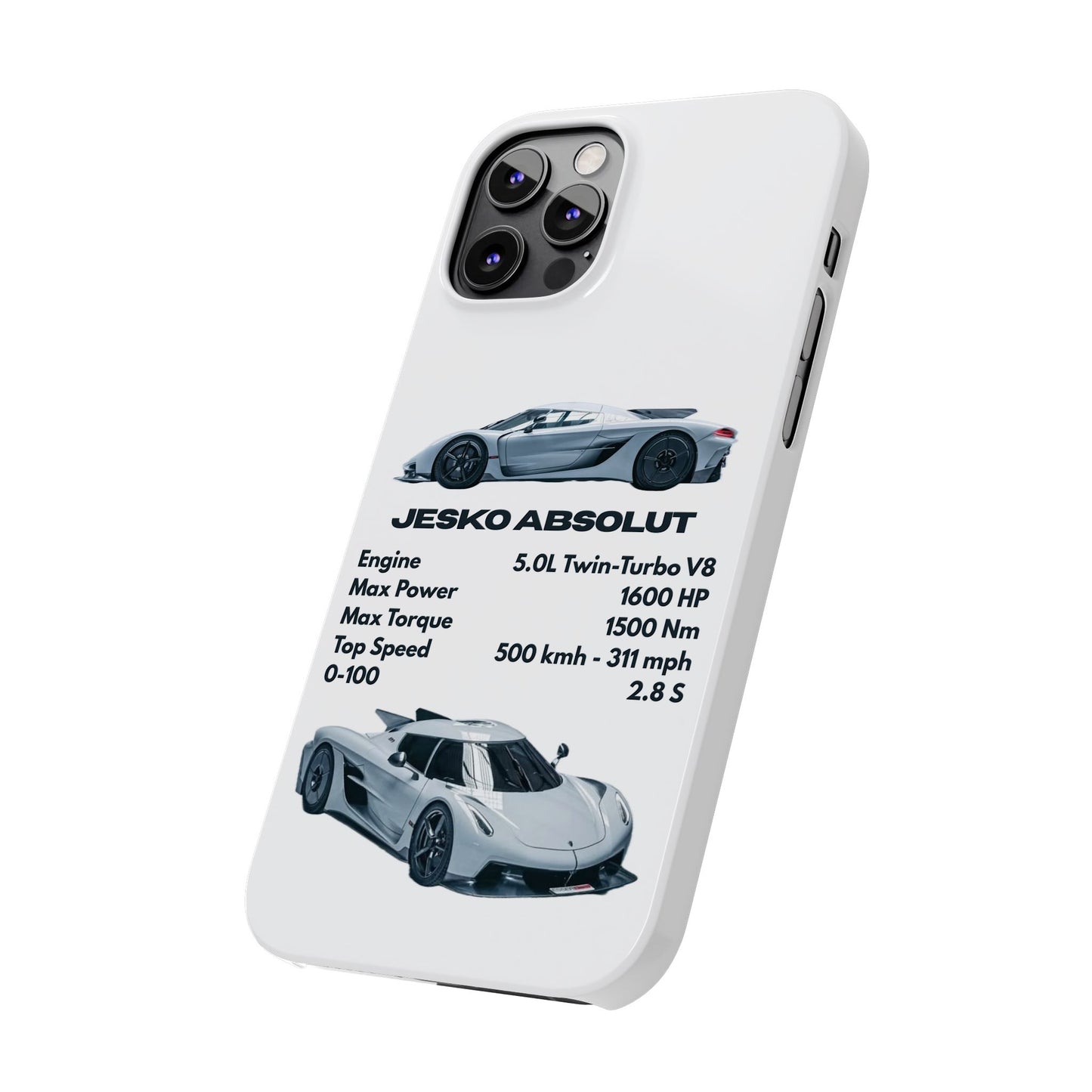 White Koenigsegg Jesko Absolut Phone Case