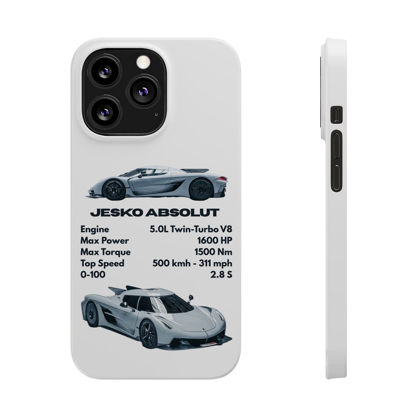 White Koenigsegg Jesko Absolut Phone Case