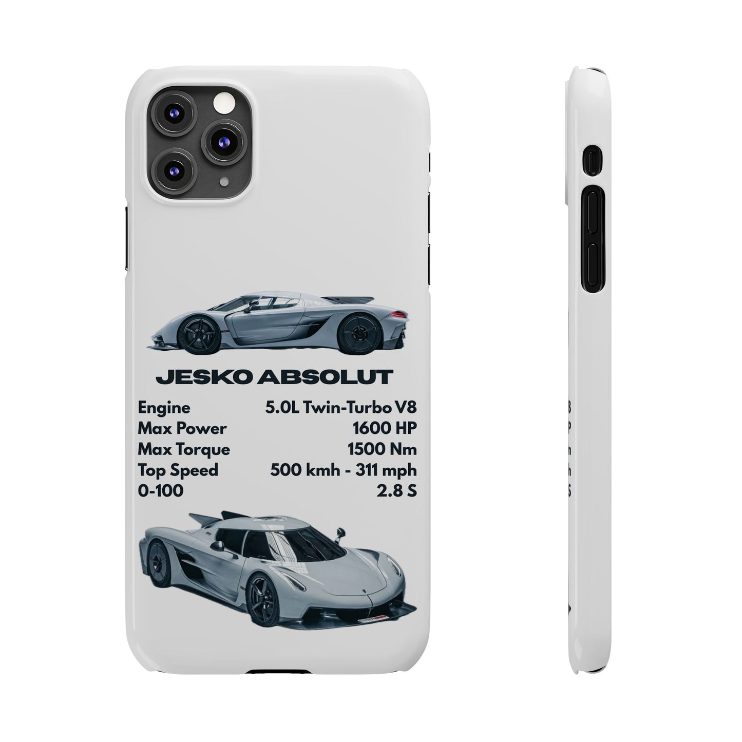 White Koenigsegg Jesko Absolut Phone Case