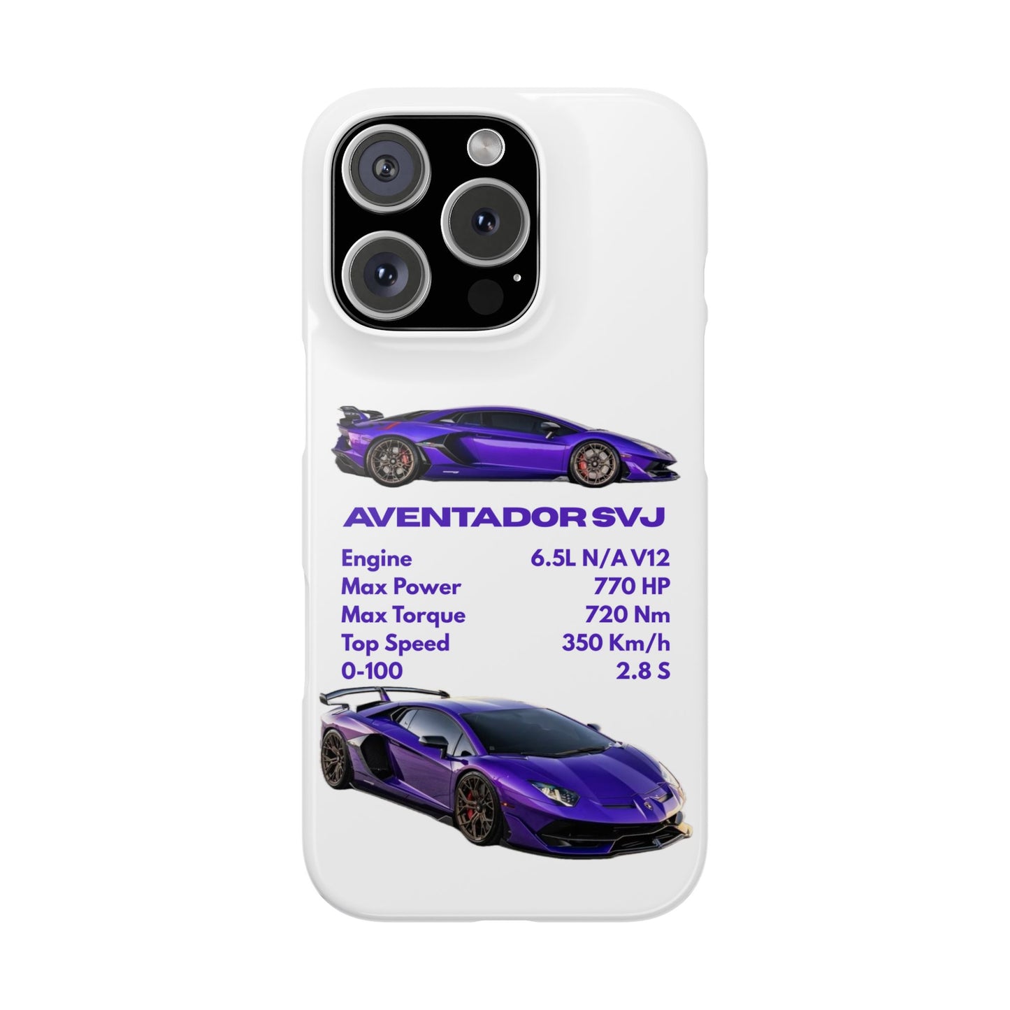 Purple Lamborghini Aventador SVJ Phone Case