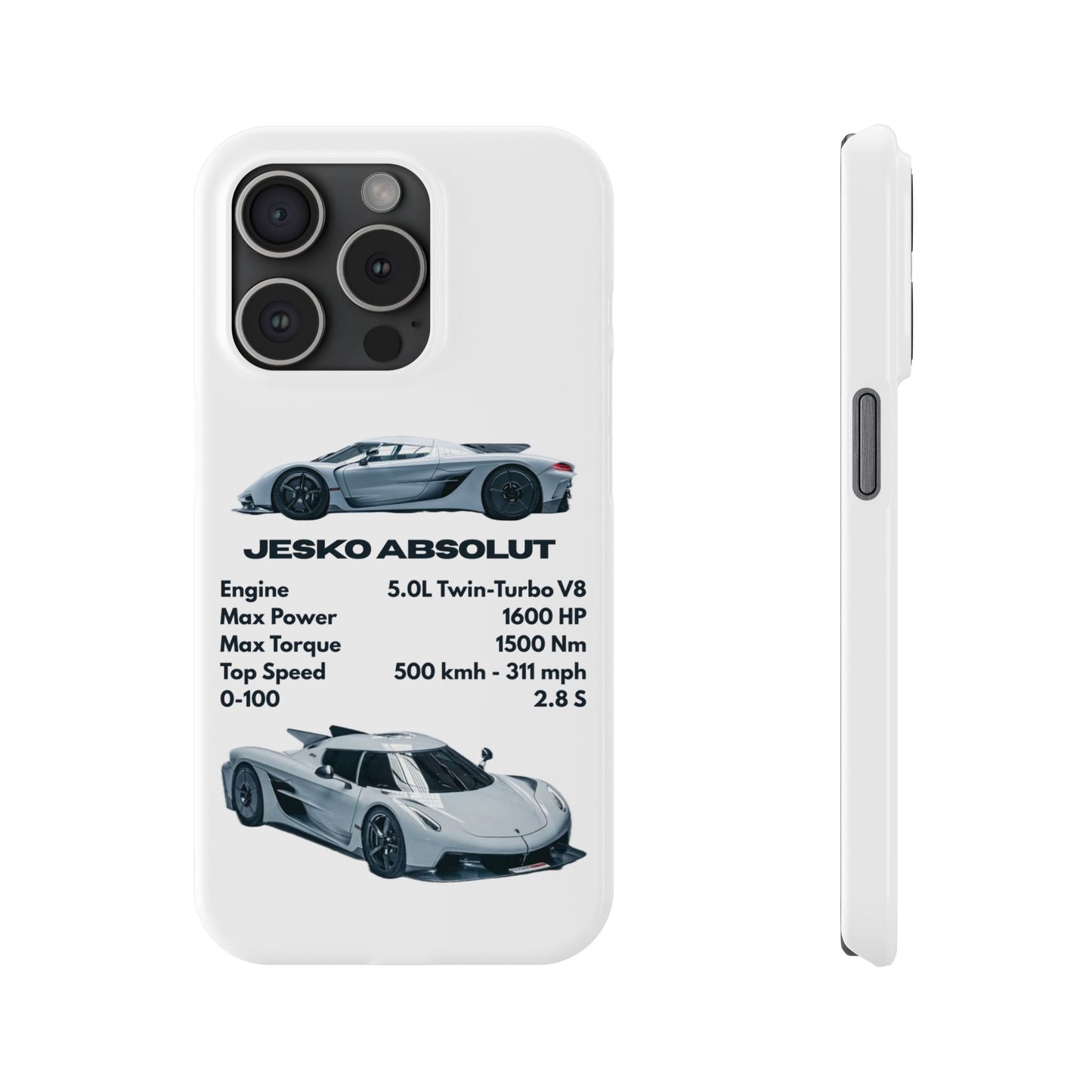 White Koenigsegg Jesko Absolut Phone Case