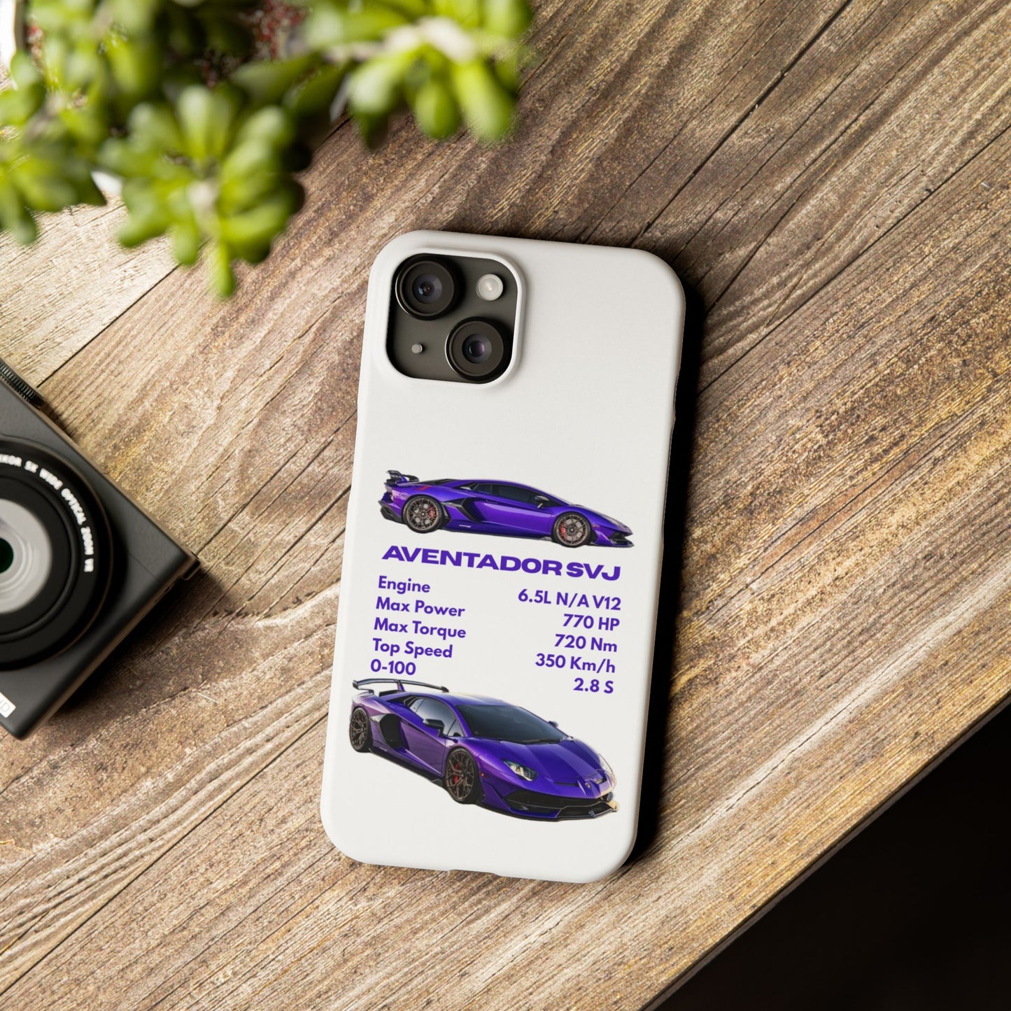 Purple Lamborghini Aventador SVJ Phone Case