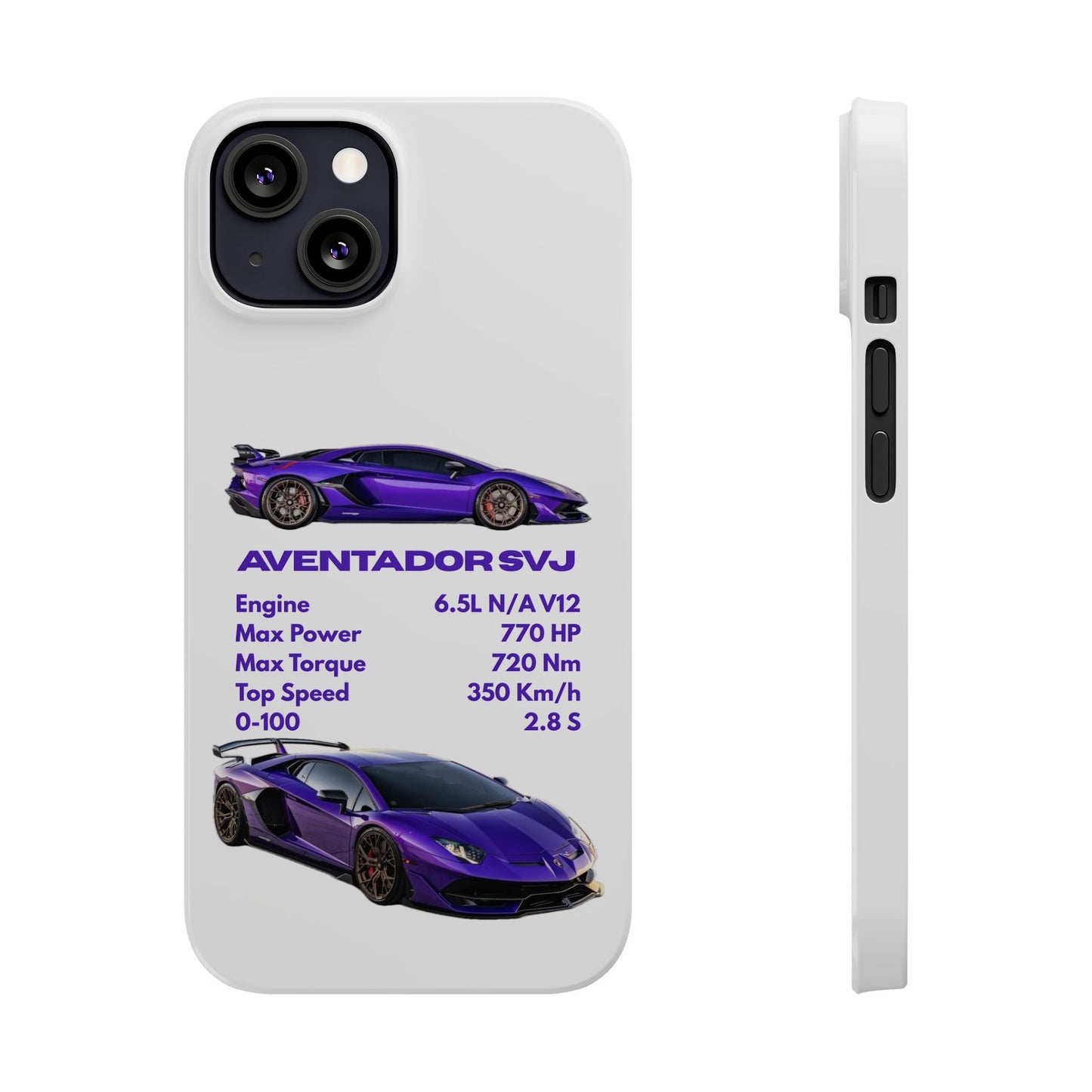 Purple Lamborghini Aventador SVJ Phone Case