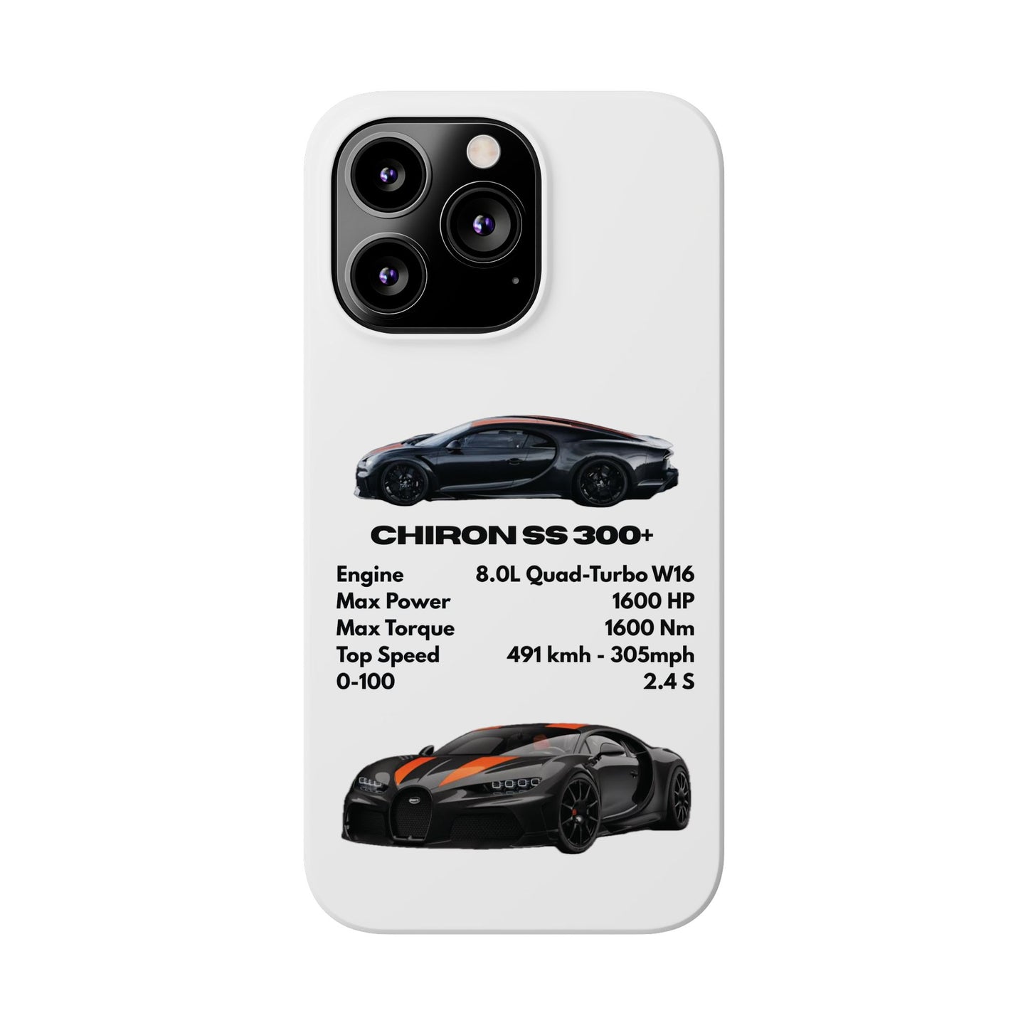 Black Bugatti Chiron Super Sport 300+ Phone Case