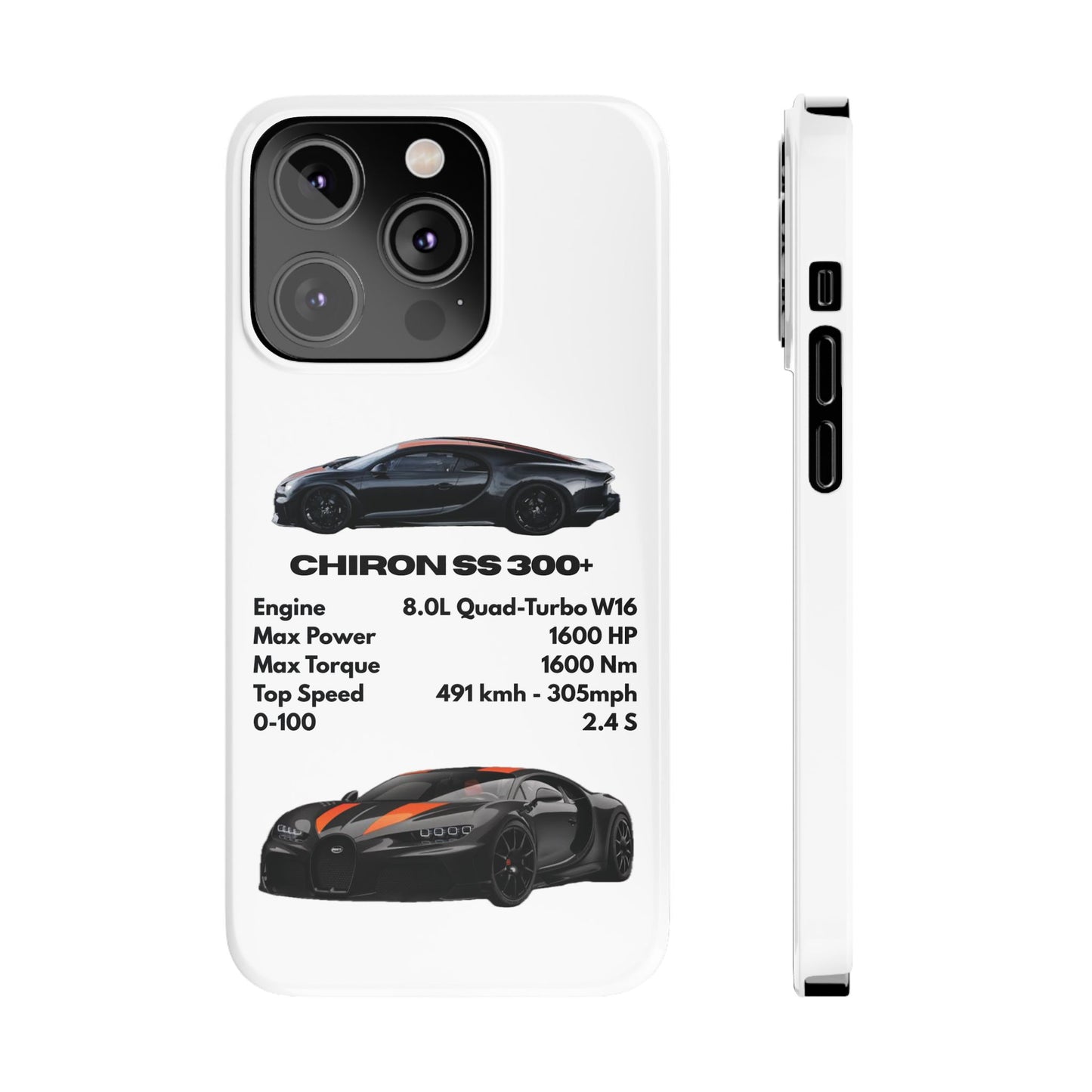 Black Bugatti Chiron Super Sport 300+ Phone Case