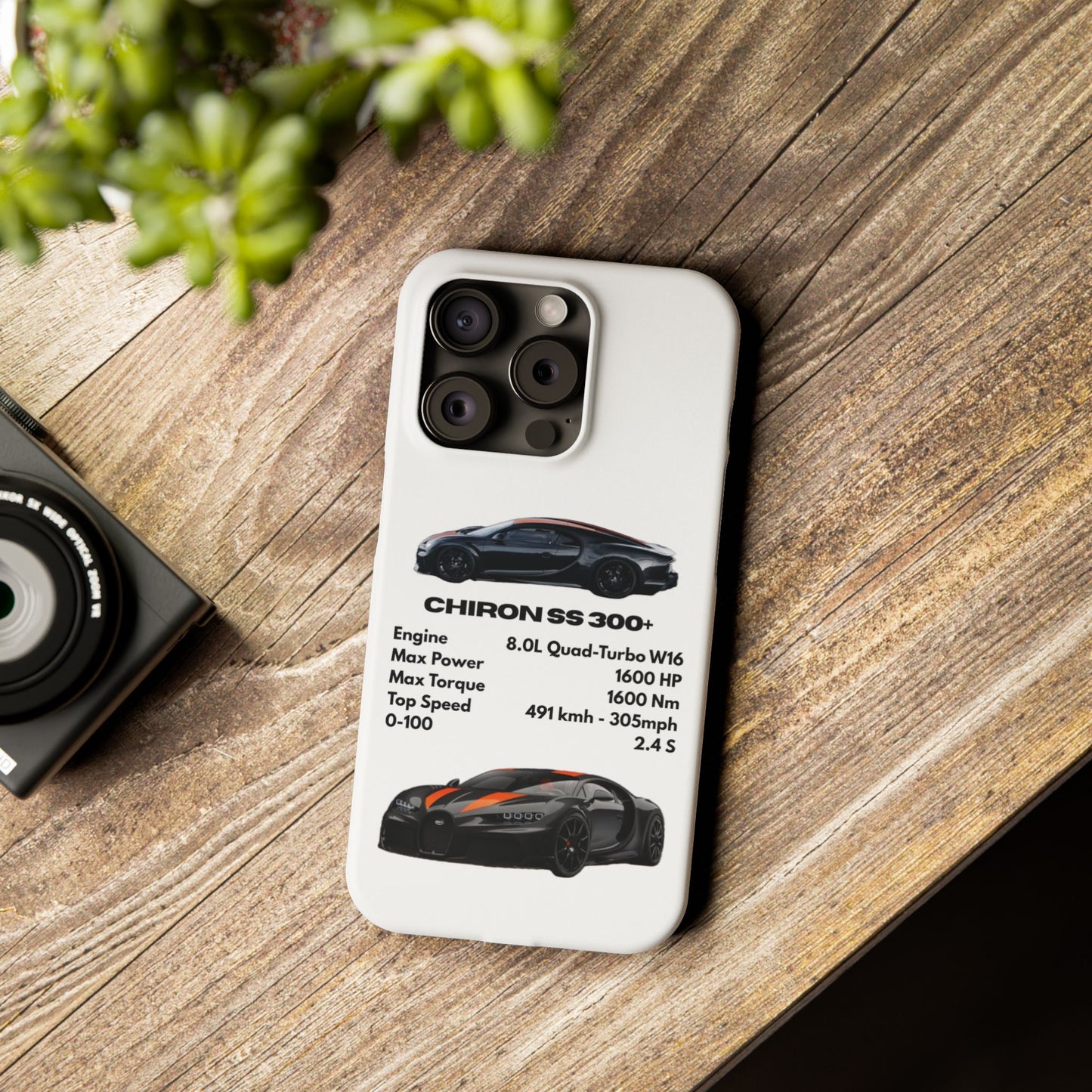 Black Bugatti Chiron Super Sport 300+ Phone Case