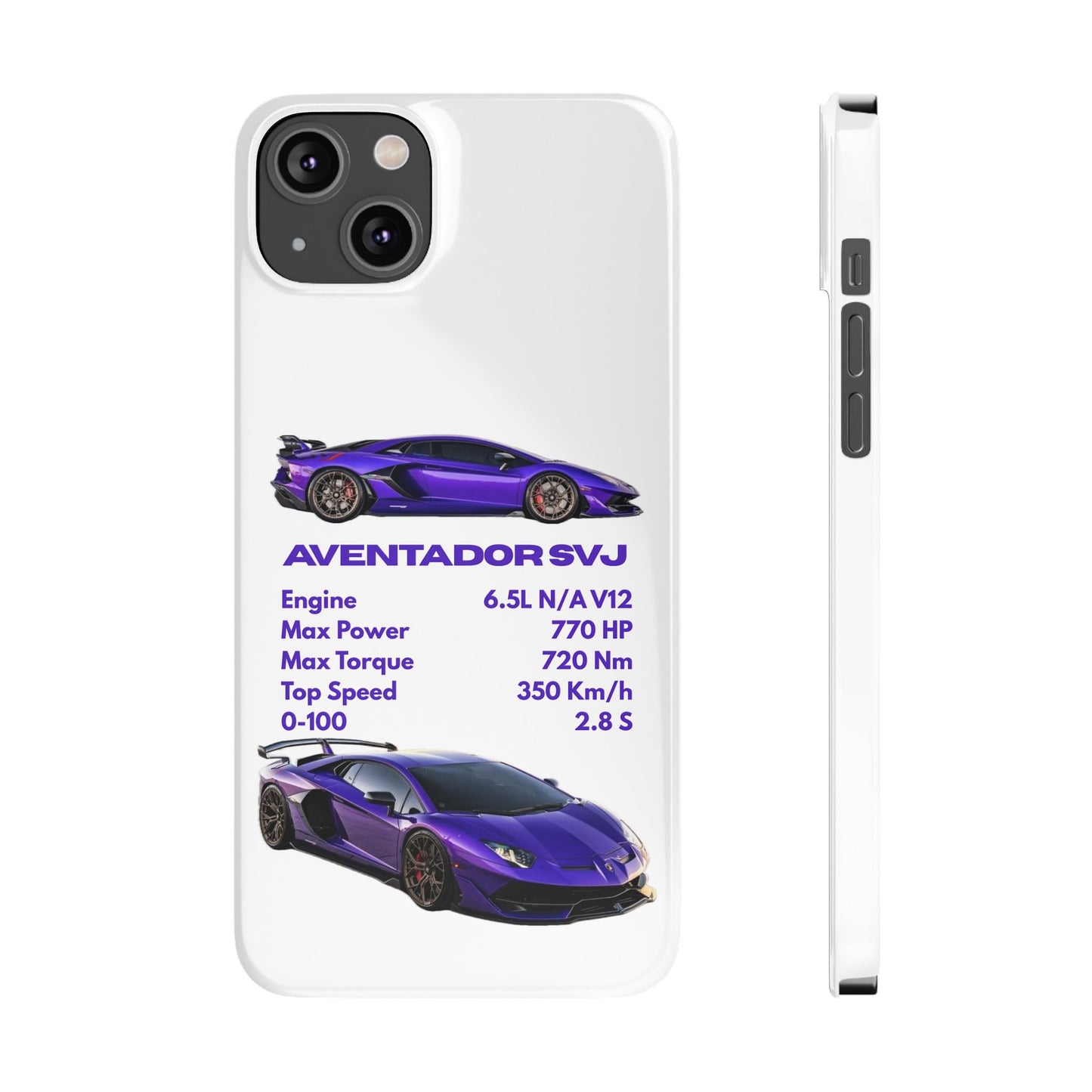 Purple Lamborghini Aventador SVJ Phone Case