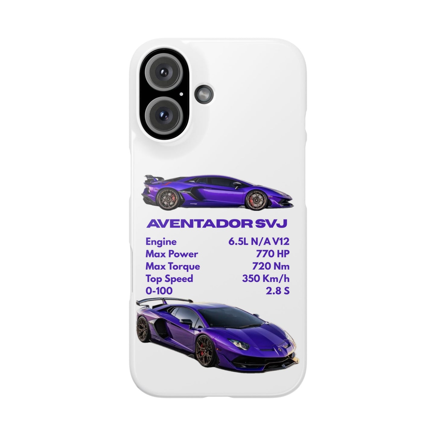 Purple Lamborghini Aventador SVJ Phone Case