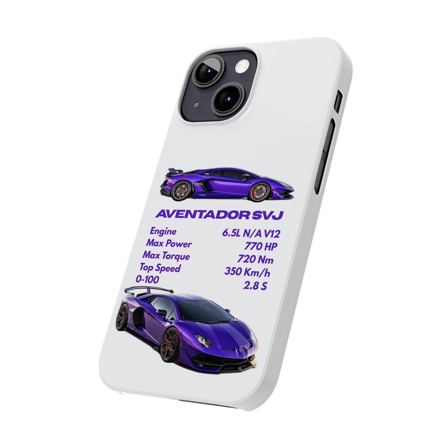 Purple Lamborghini Aventador SVJ Phone Case