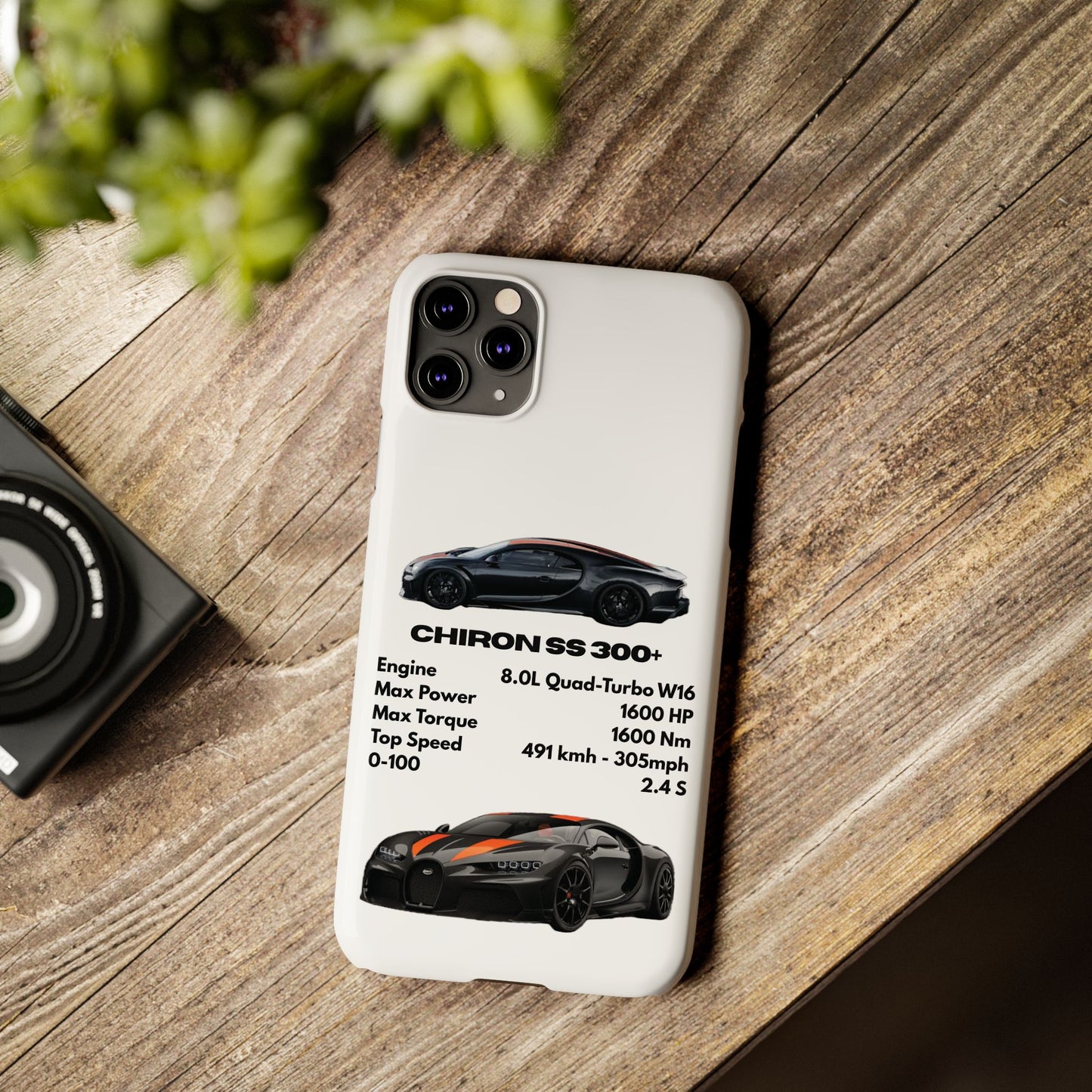 Black Bugatti Chiron Super Sport 300+ Phone Case