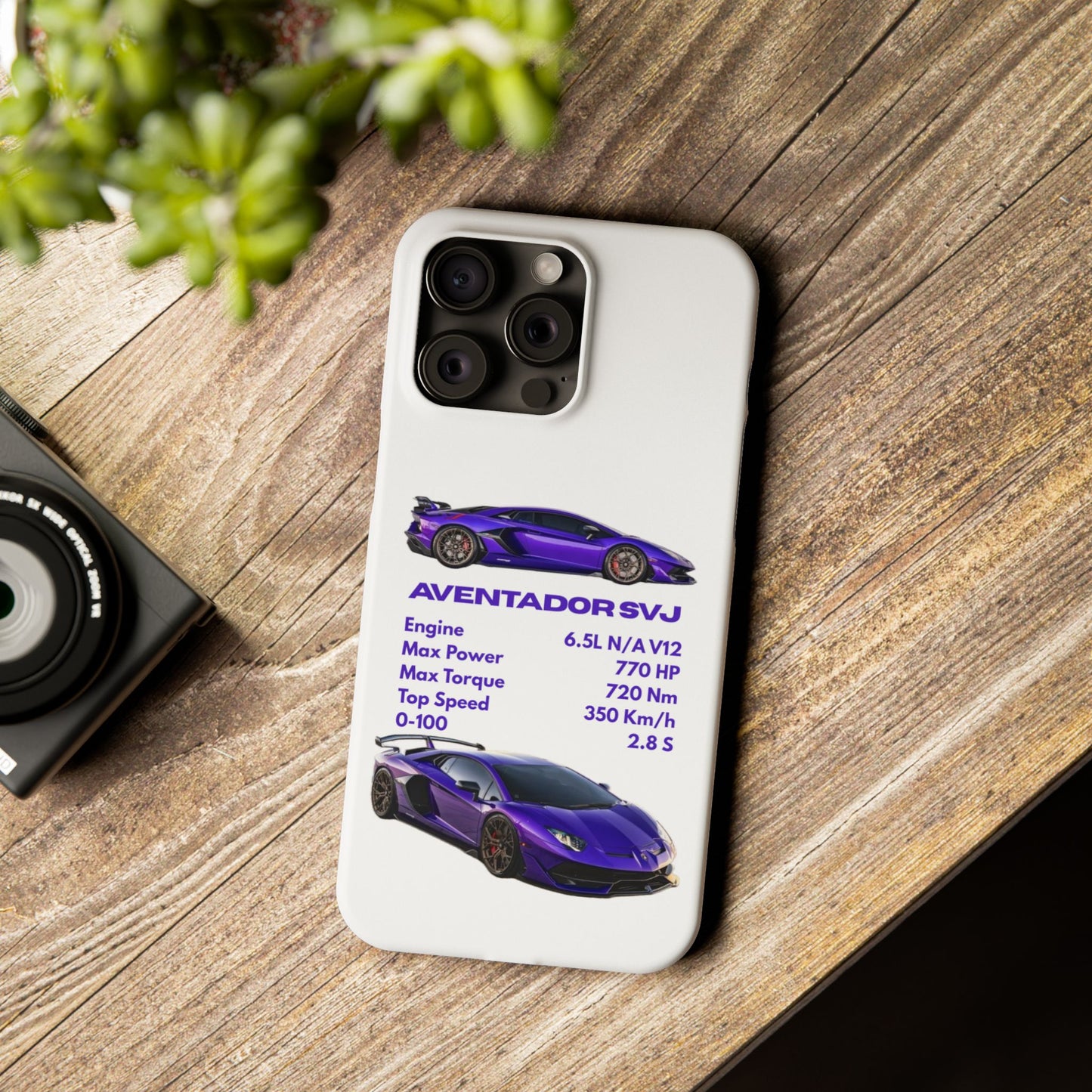 Purple Lamborghini Aventador SVJ Phone Case