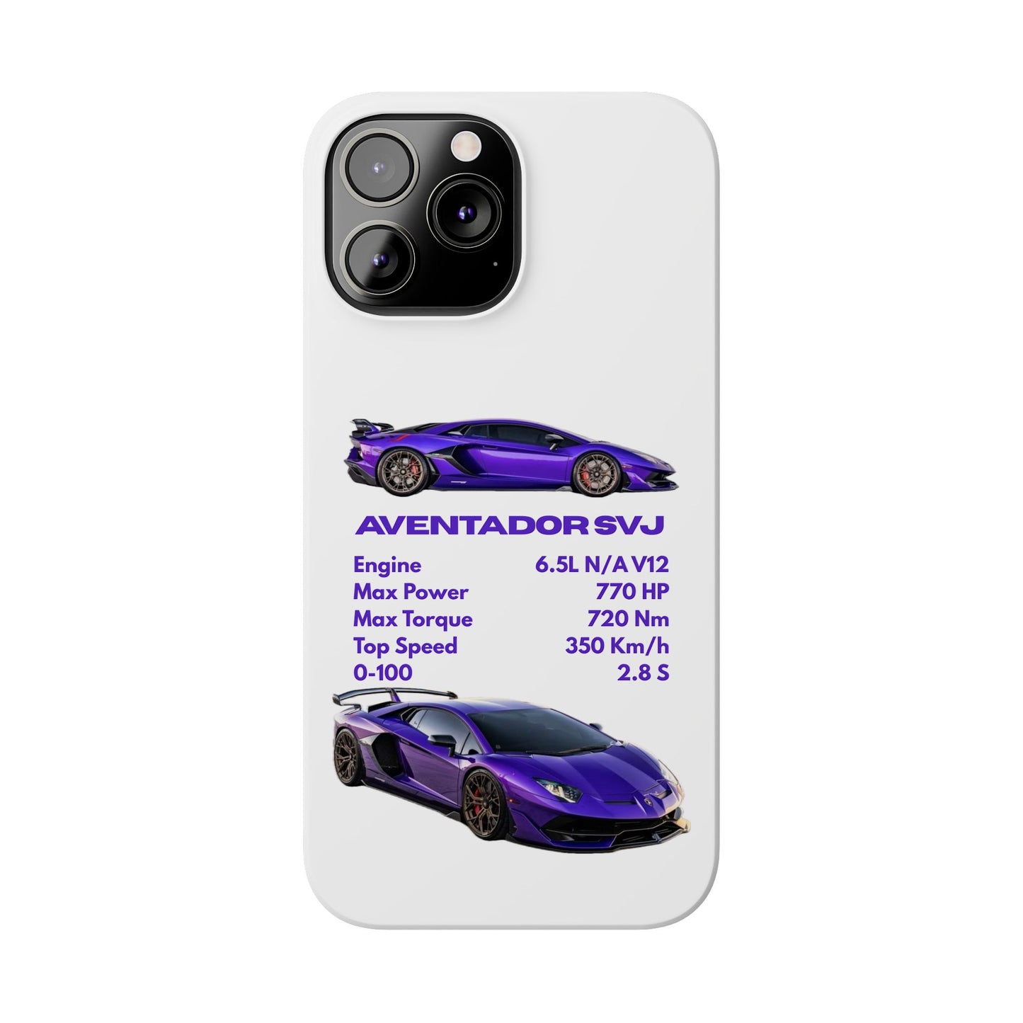 Purple Lamborghini Aventador SVJ Phone Case