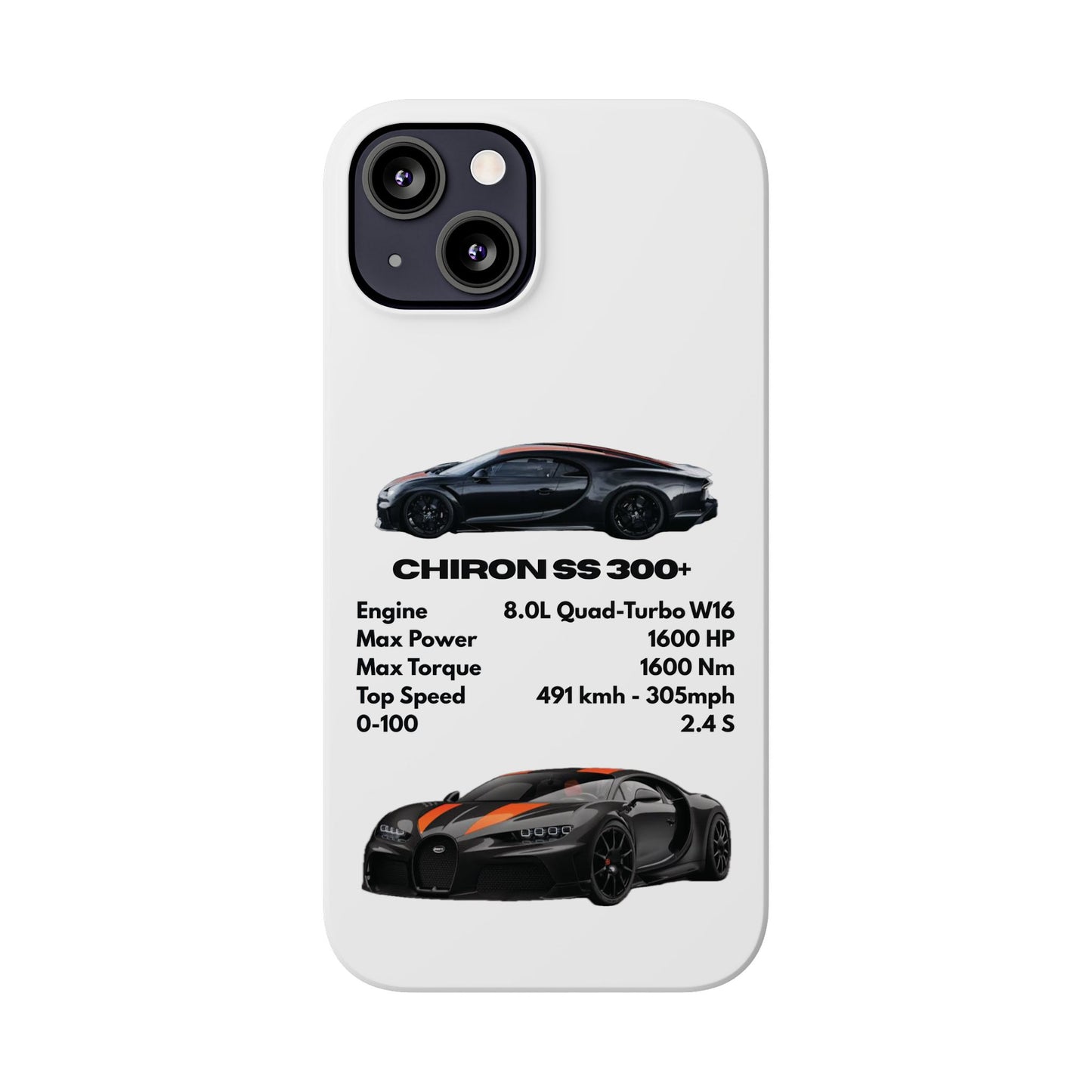 Black Bugatti Chiron Super Sport 300+ Phone Case