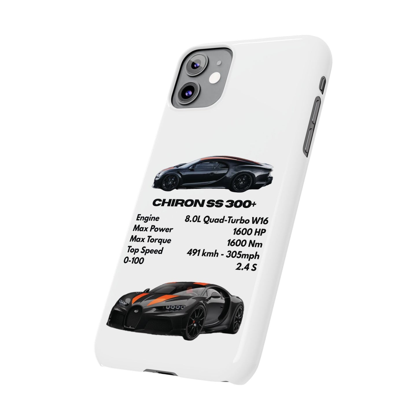 Black Bugatti Chiron Super Sport 300+ Phone Case