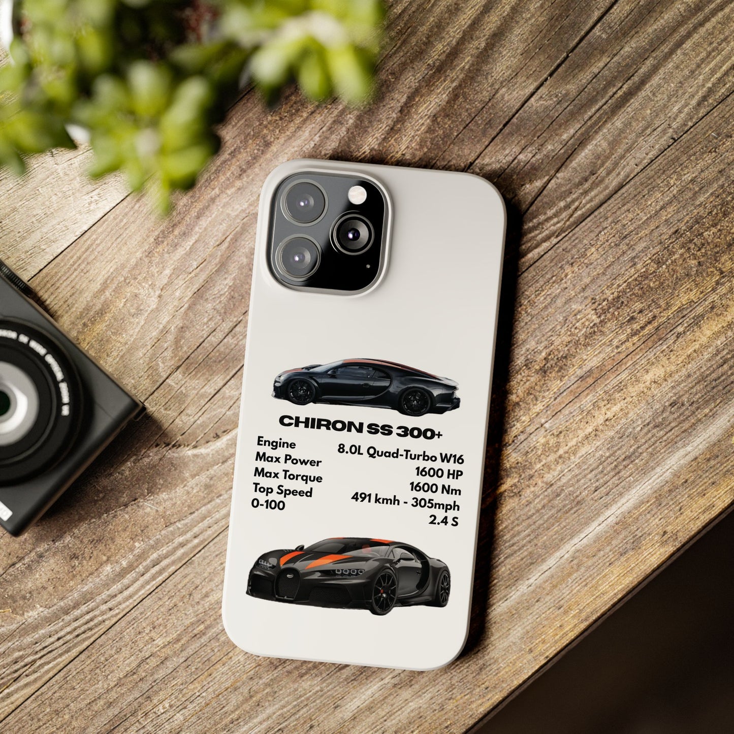 Black Bugatti Chiron Super Sport 300+ Phone Case