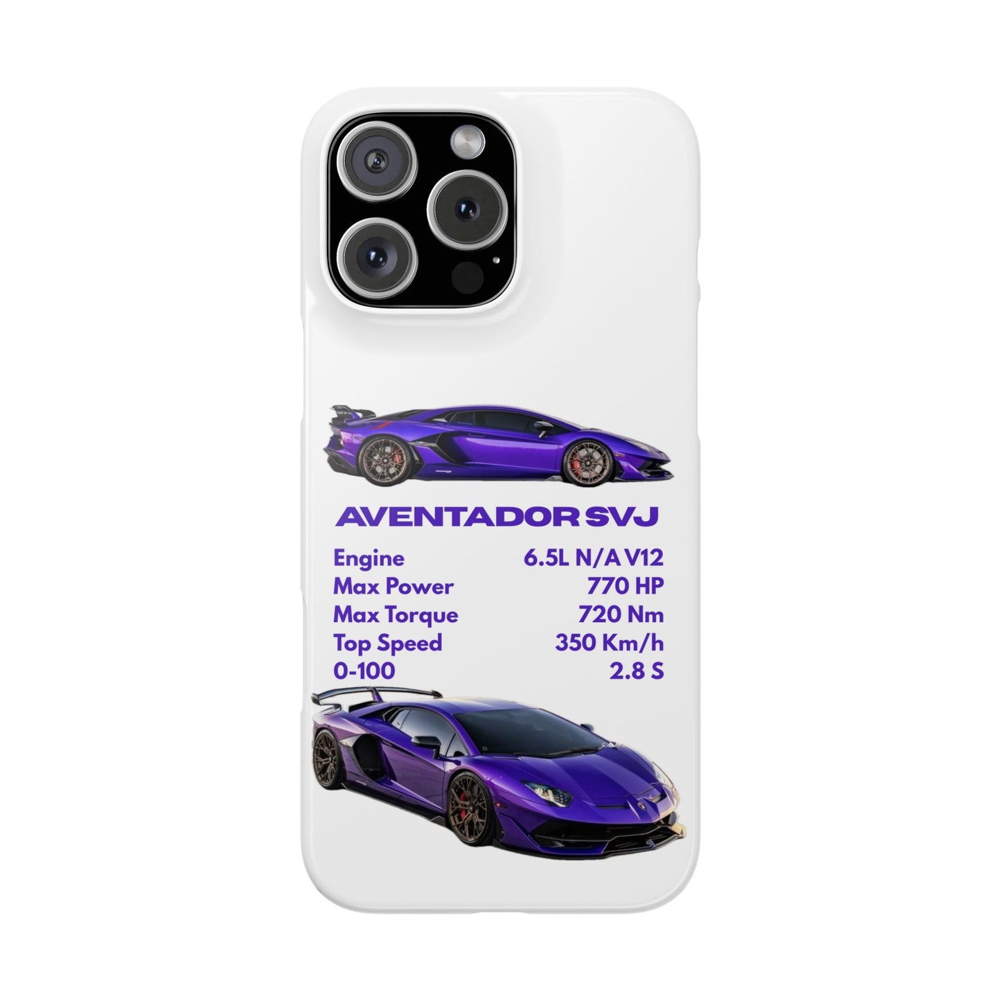 Purple Lamborghini Aventador SVJ Phone Case