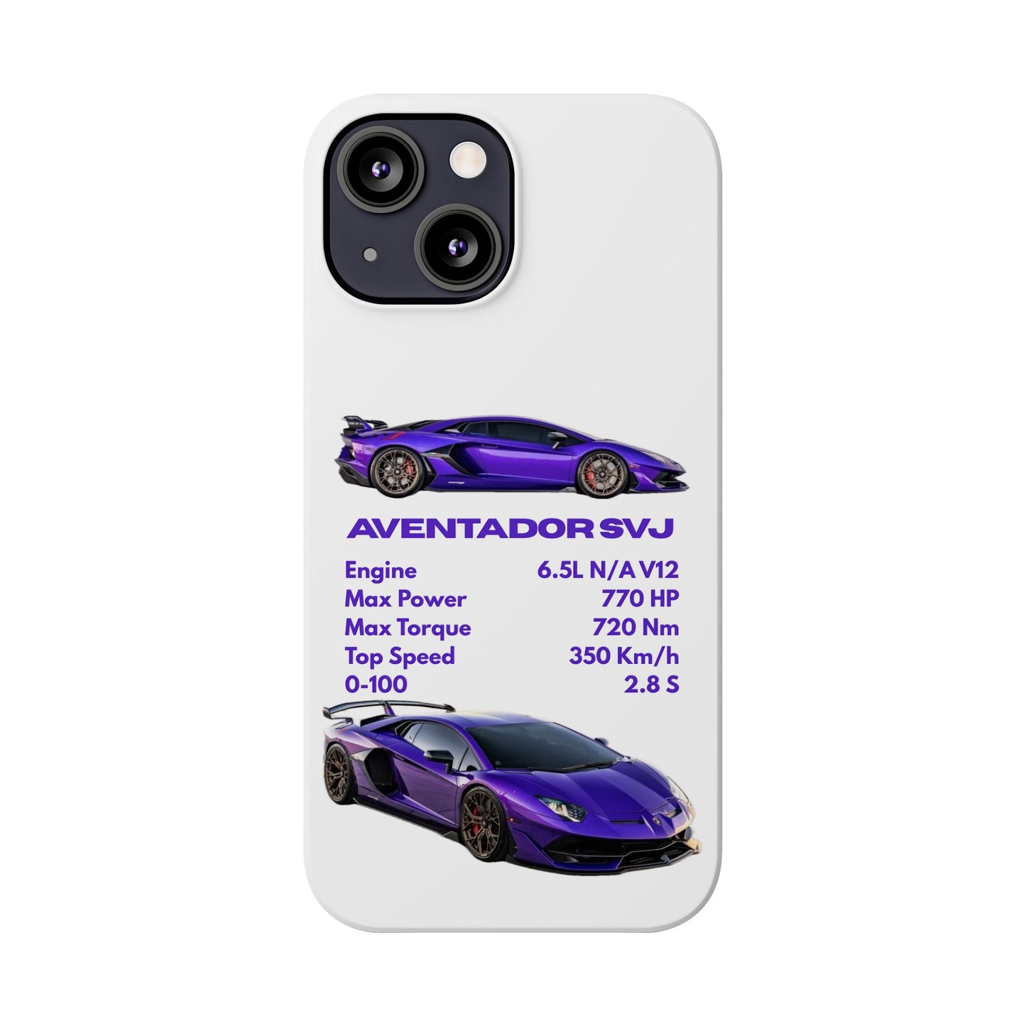 Purple Lamborghini Aventador SVJ Phone Case