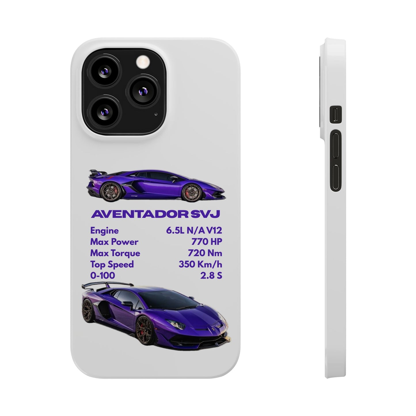 Purple Lamborghini Aventador SVJ Phone Case
