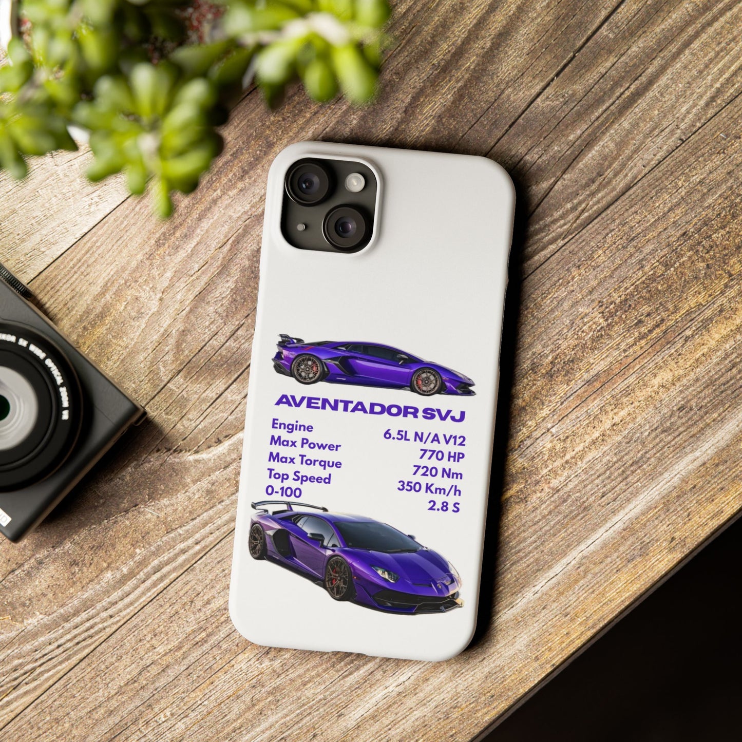 Purple Lamborghini Aventador SVJ Phone Case