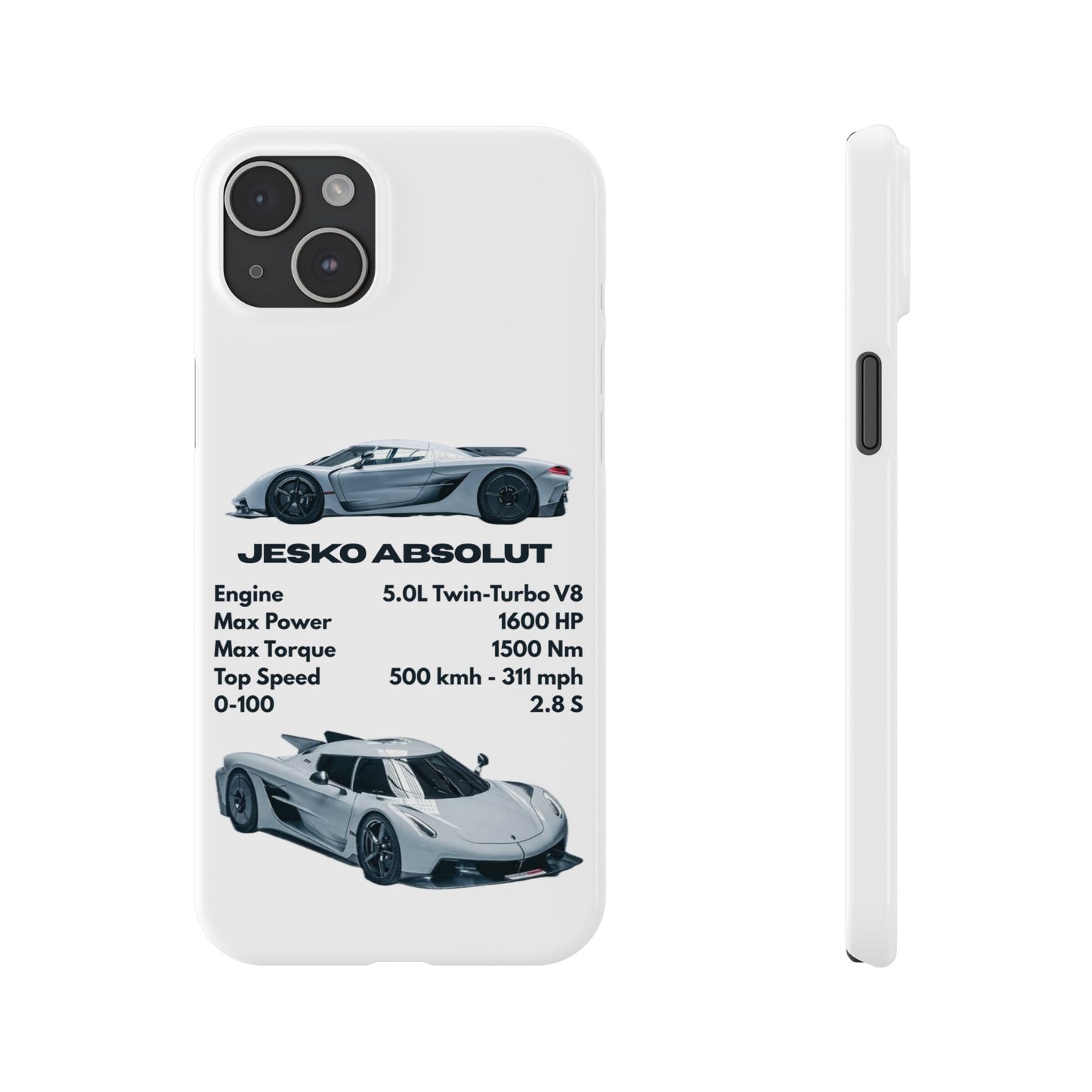 White Koenigsegg Jesko Absolut Phone Case