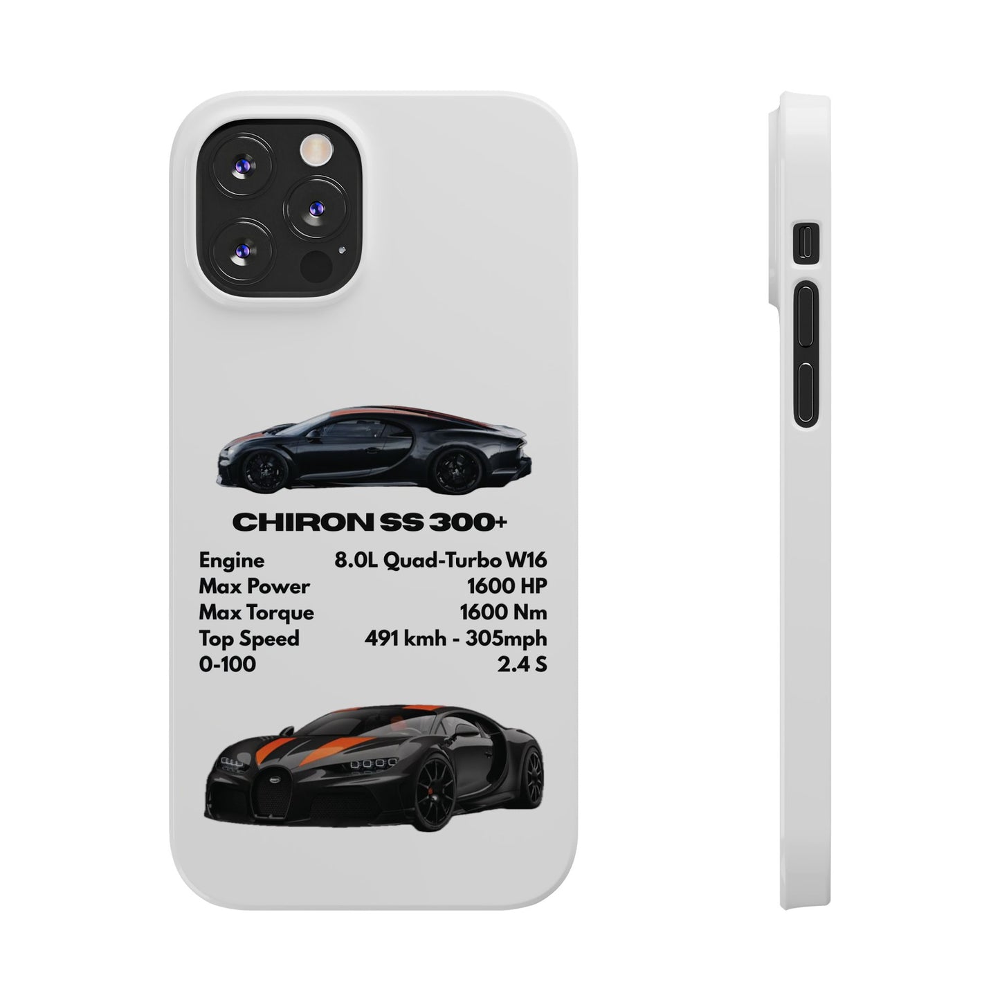 Black Bugatti Chiron Super Sport 300+ Phone Case