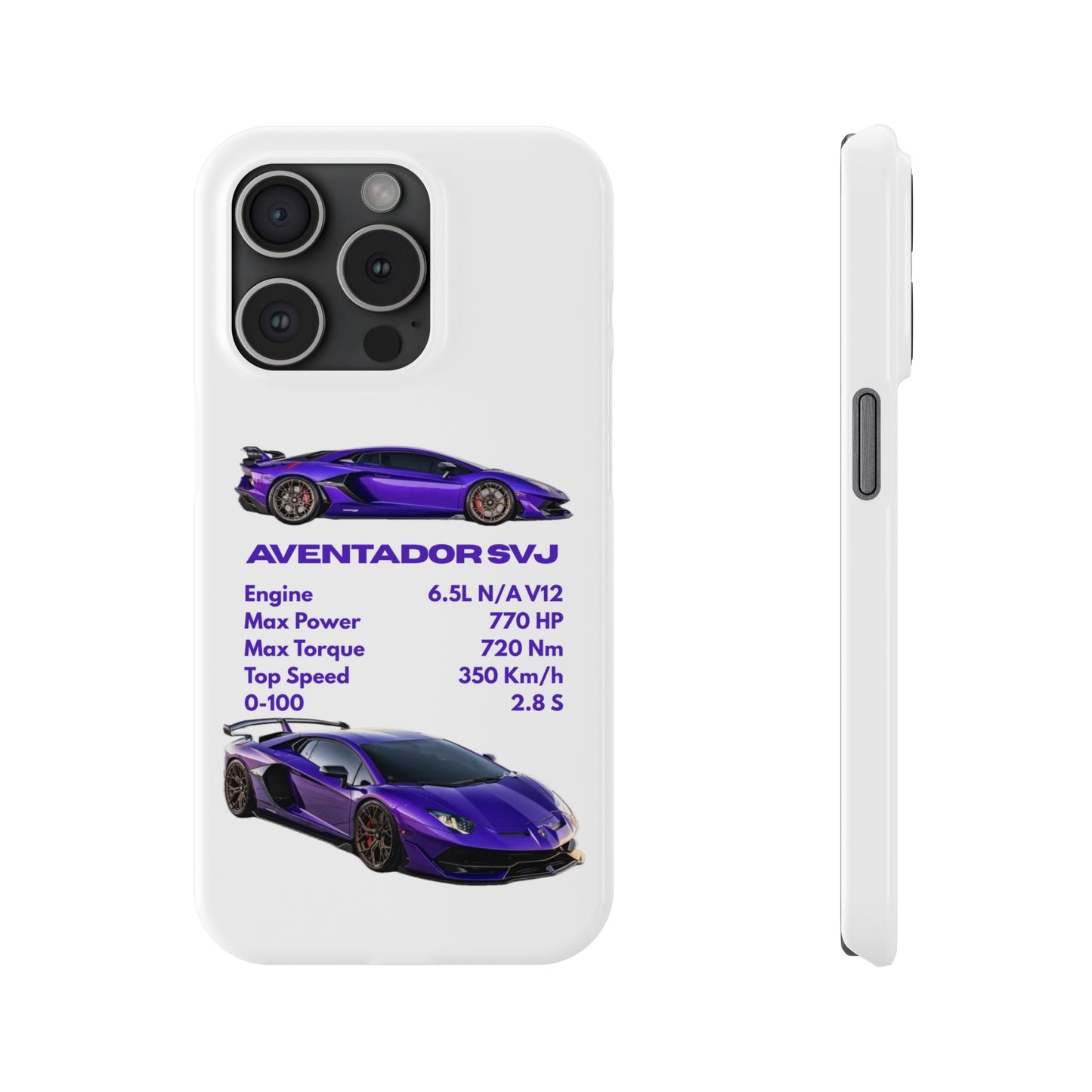 Purple Lamborghini Aventador SVJ Phone Case