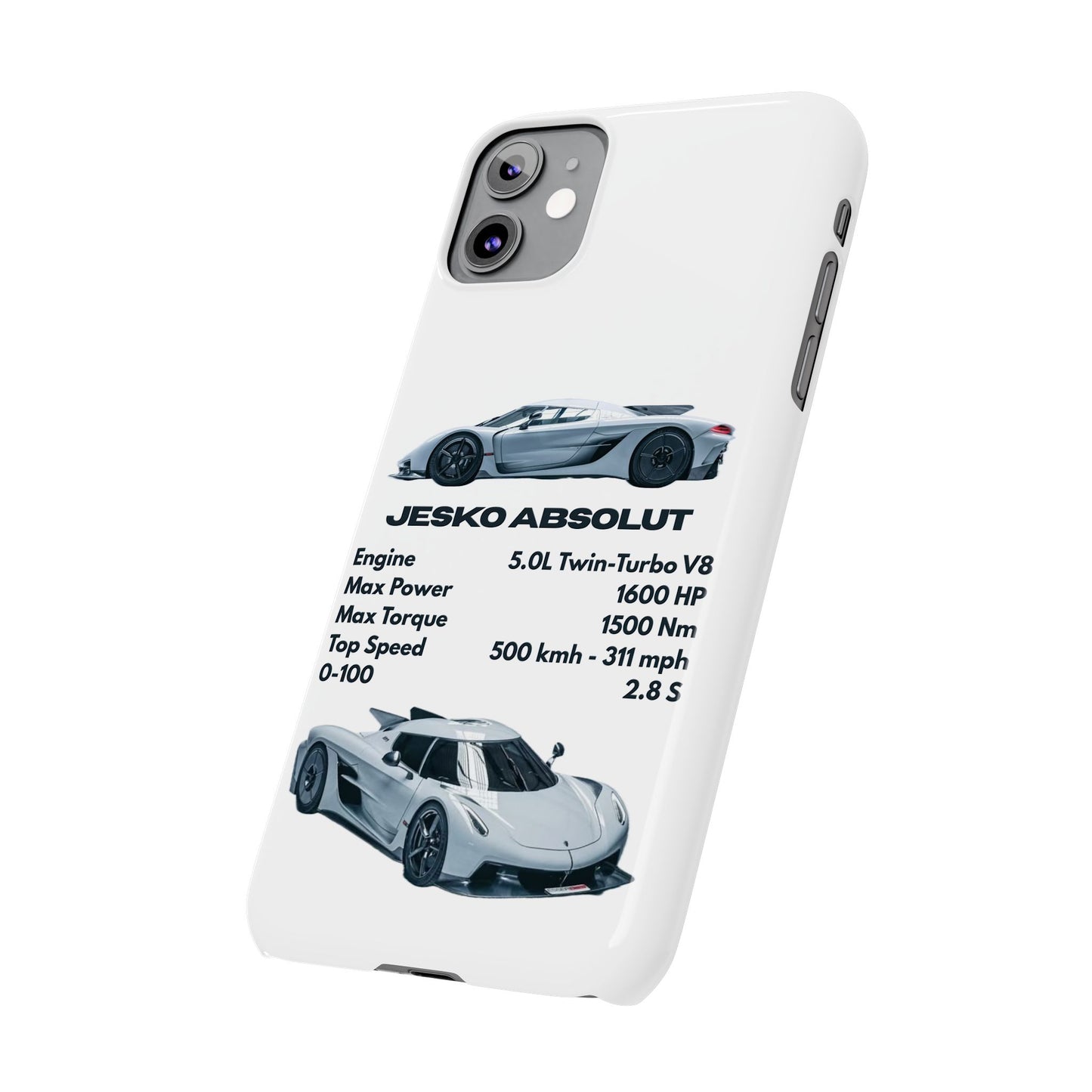 White Koenigsegg Jesko Absolut Phone Case