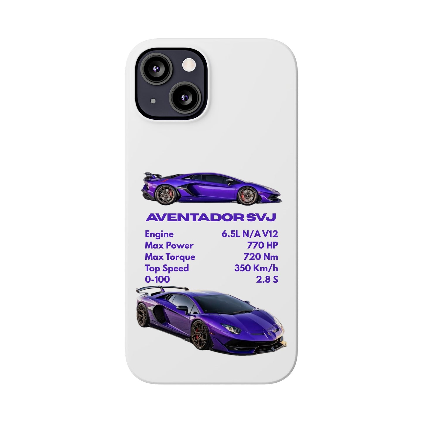Purple Lamborghini Aventador SVJ Phone Case