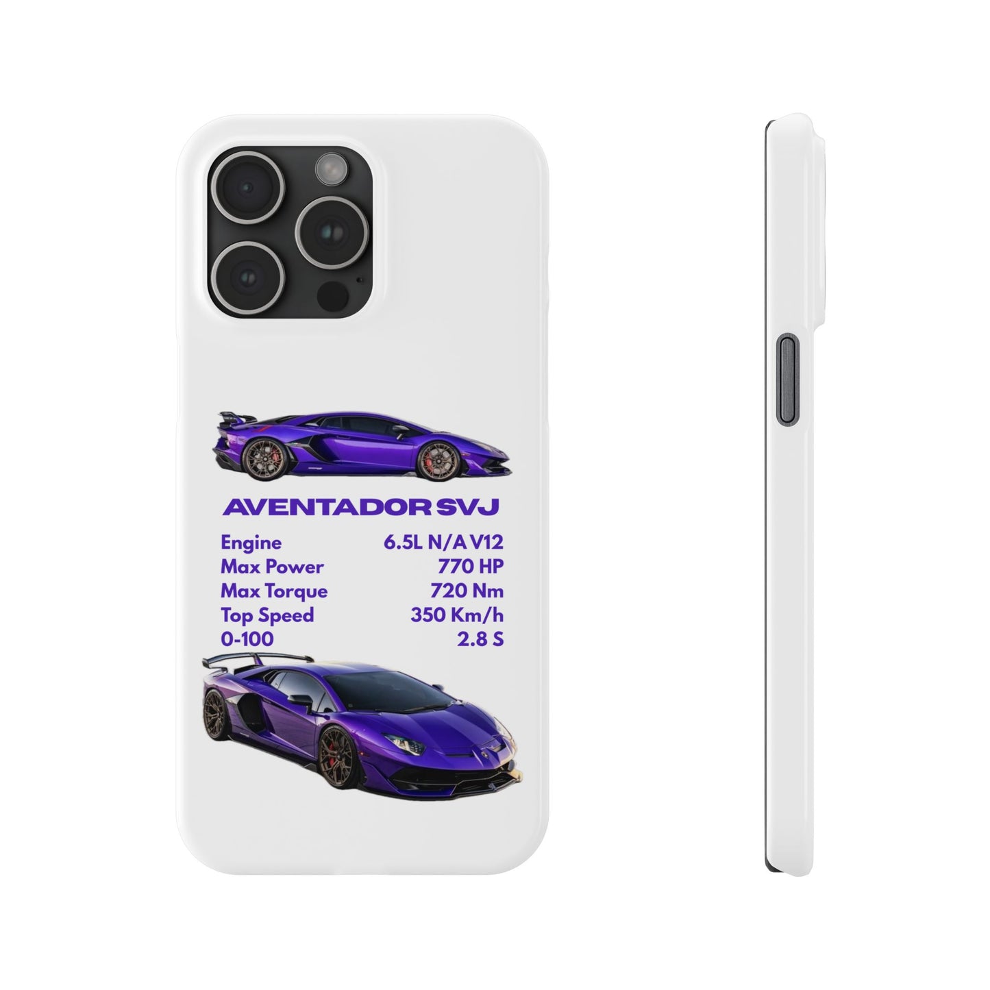 Purple Lamborghini Aventador SVJ Phone Case