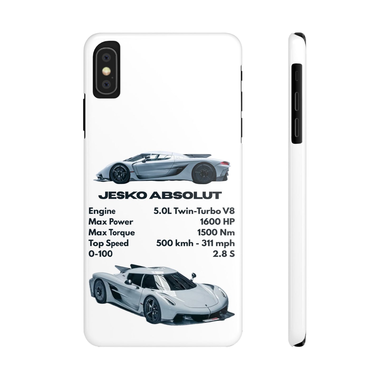 White Koenigsegg Jesko Absolut Phone Case