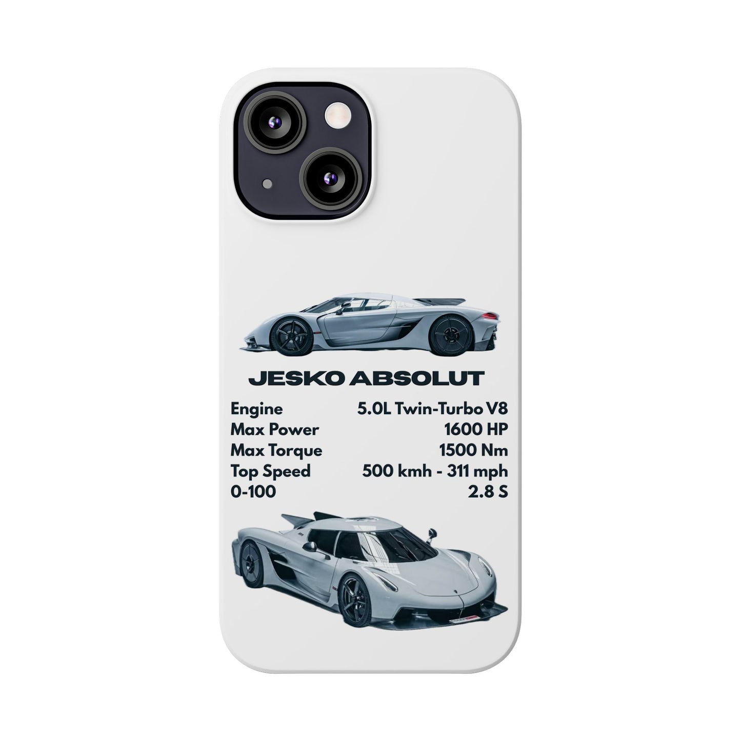 White Koenigsegg Jesko Absolut Phone Case