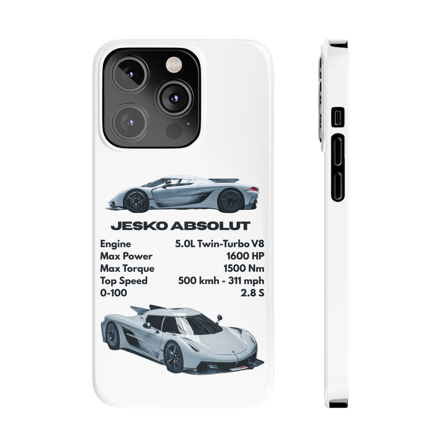 White Koenigsegg Jesko Absolut Phone Case