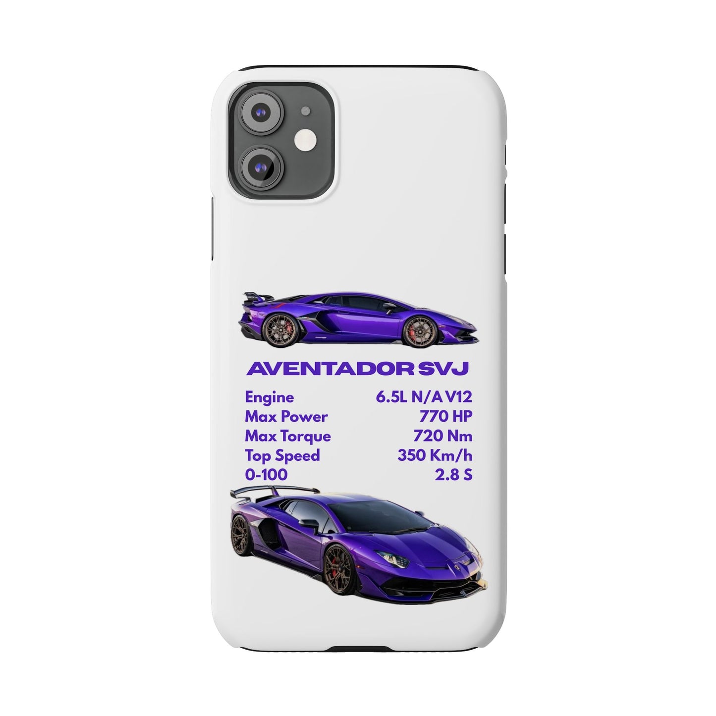 Purple Lamborghini Aventador SVJ Phone Case
