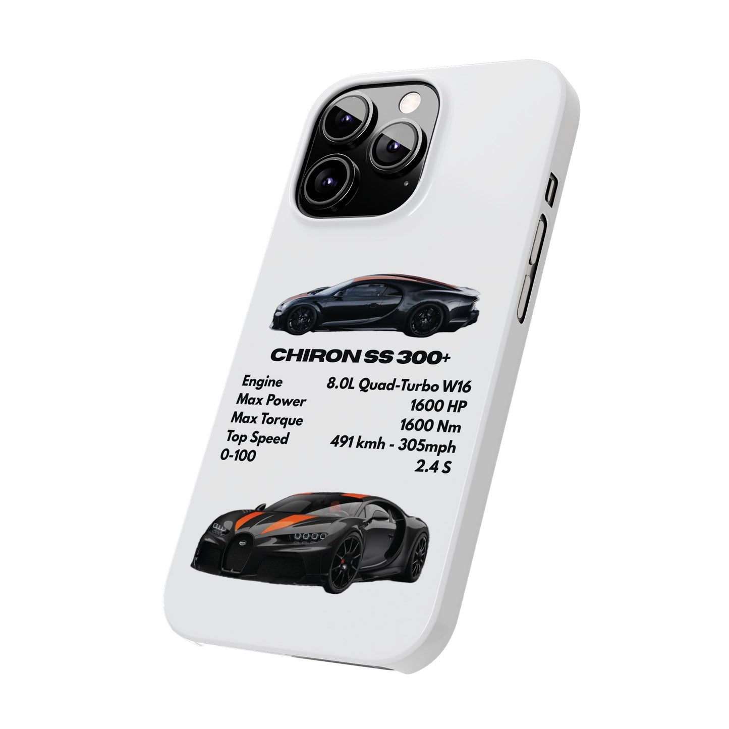Black Bugatti Chiron Super Sport 300+ Phone Case