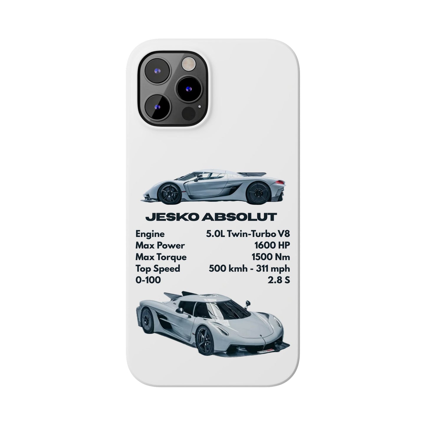 White Koenigsegg Jesko Absolut Phone Case