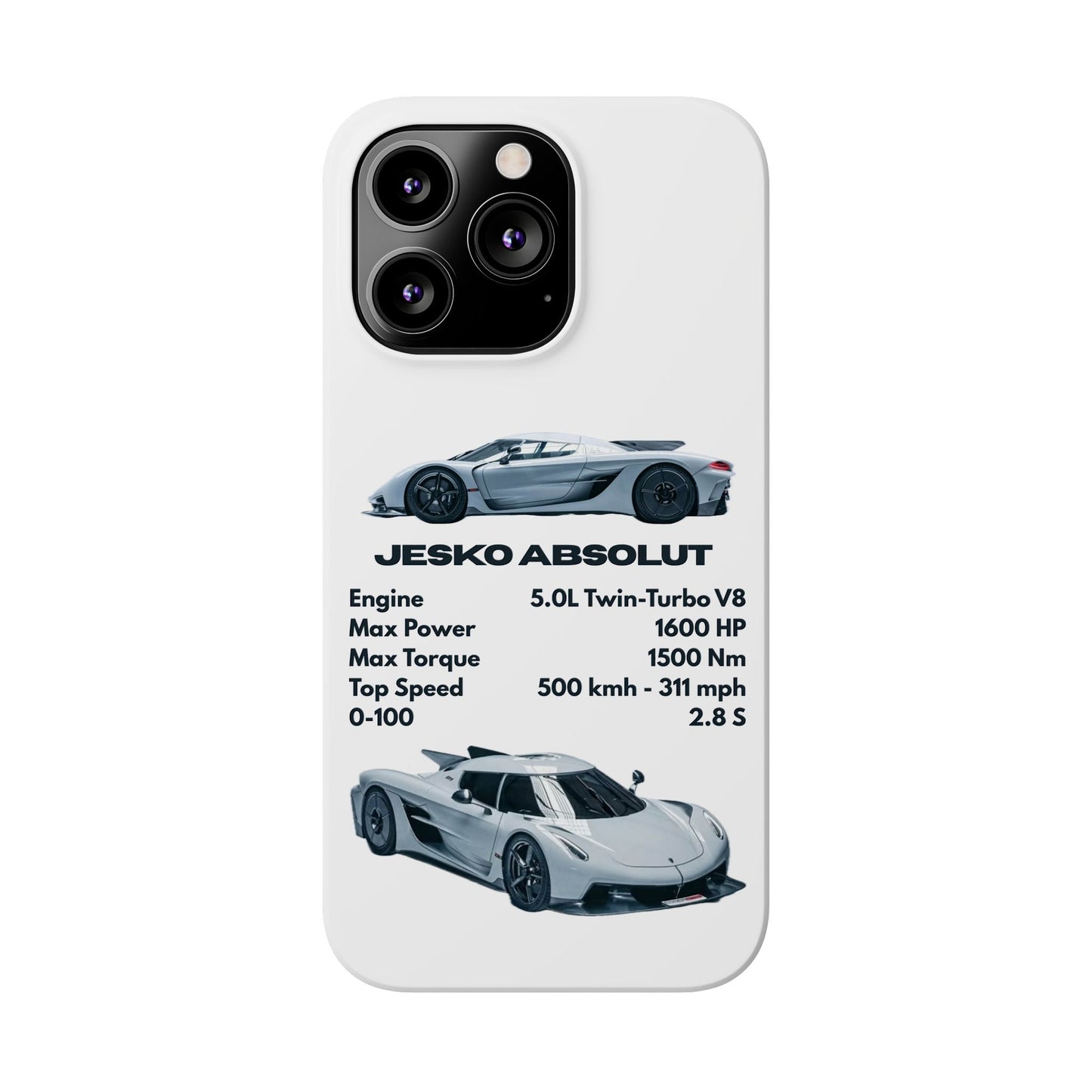 White Koenigsegg Jesko Absolut Phone Case