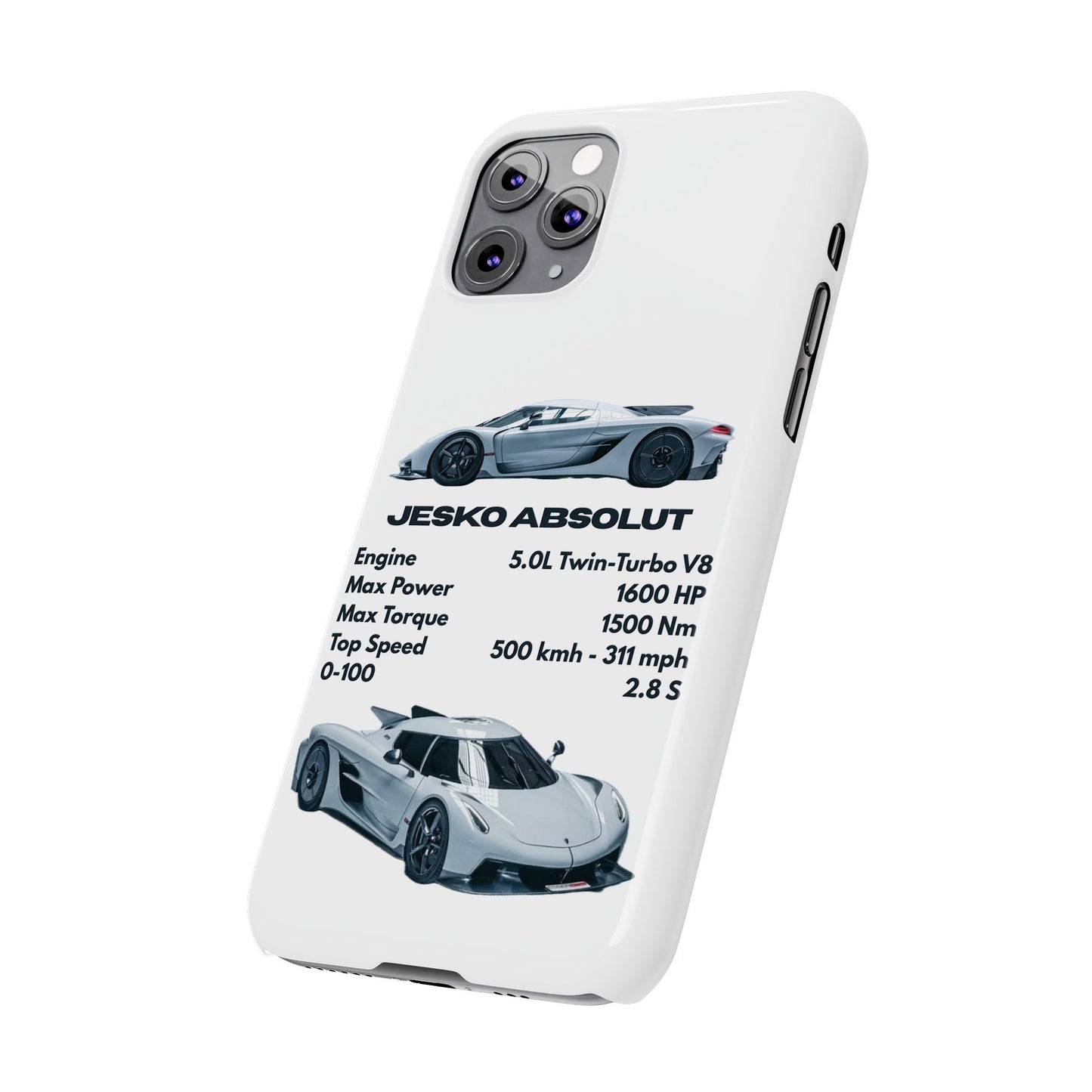 White Koenigsegg Jesko Absolut Phone Case