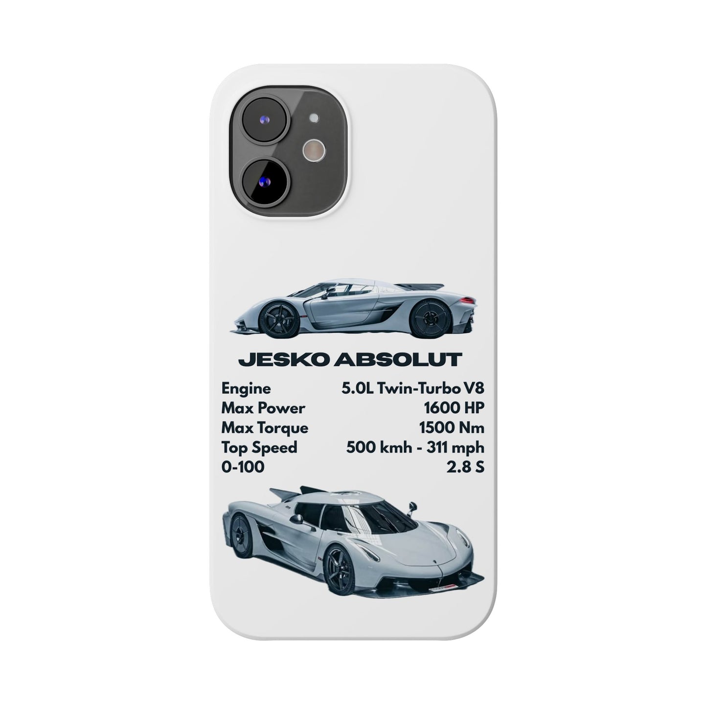 White Koenigsegg Jesko Absolut Phone Case
