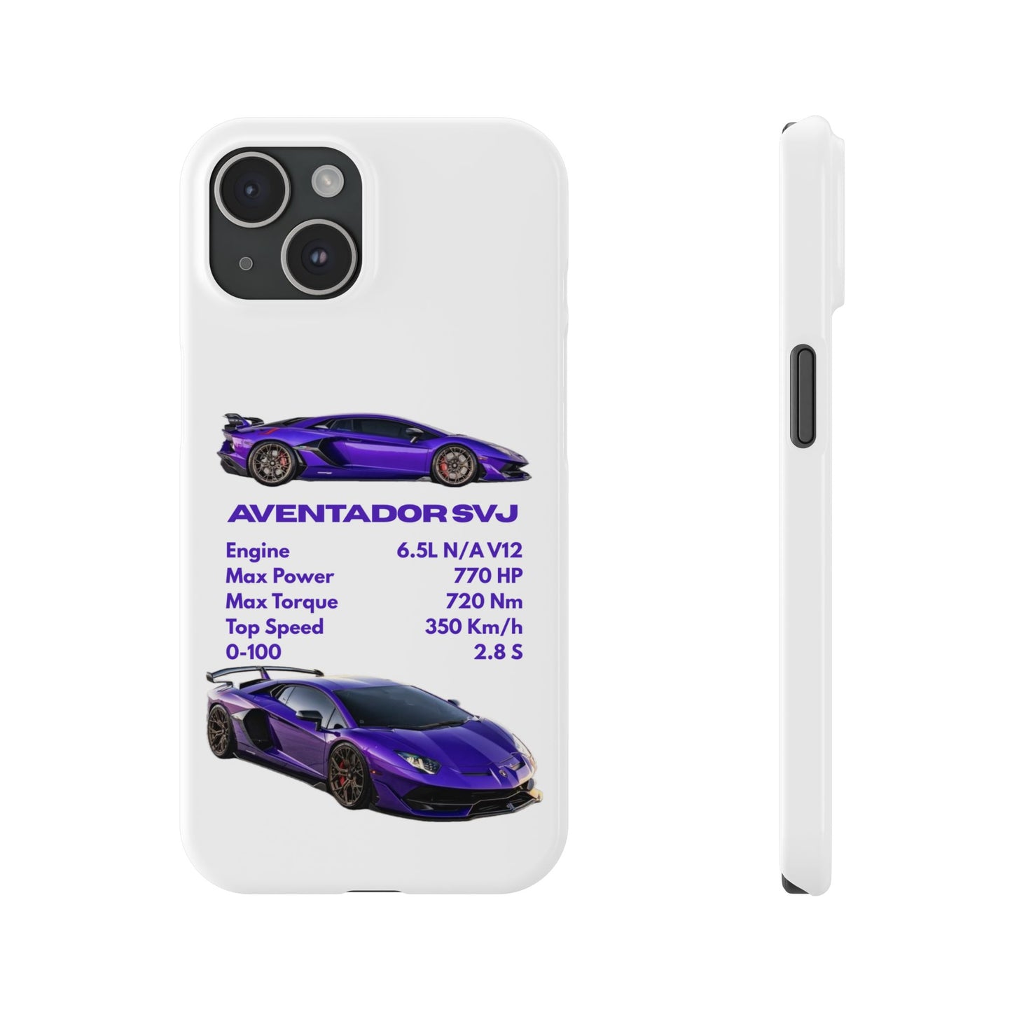 Purple Lamborghini Aventador SVJ Phone Case