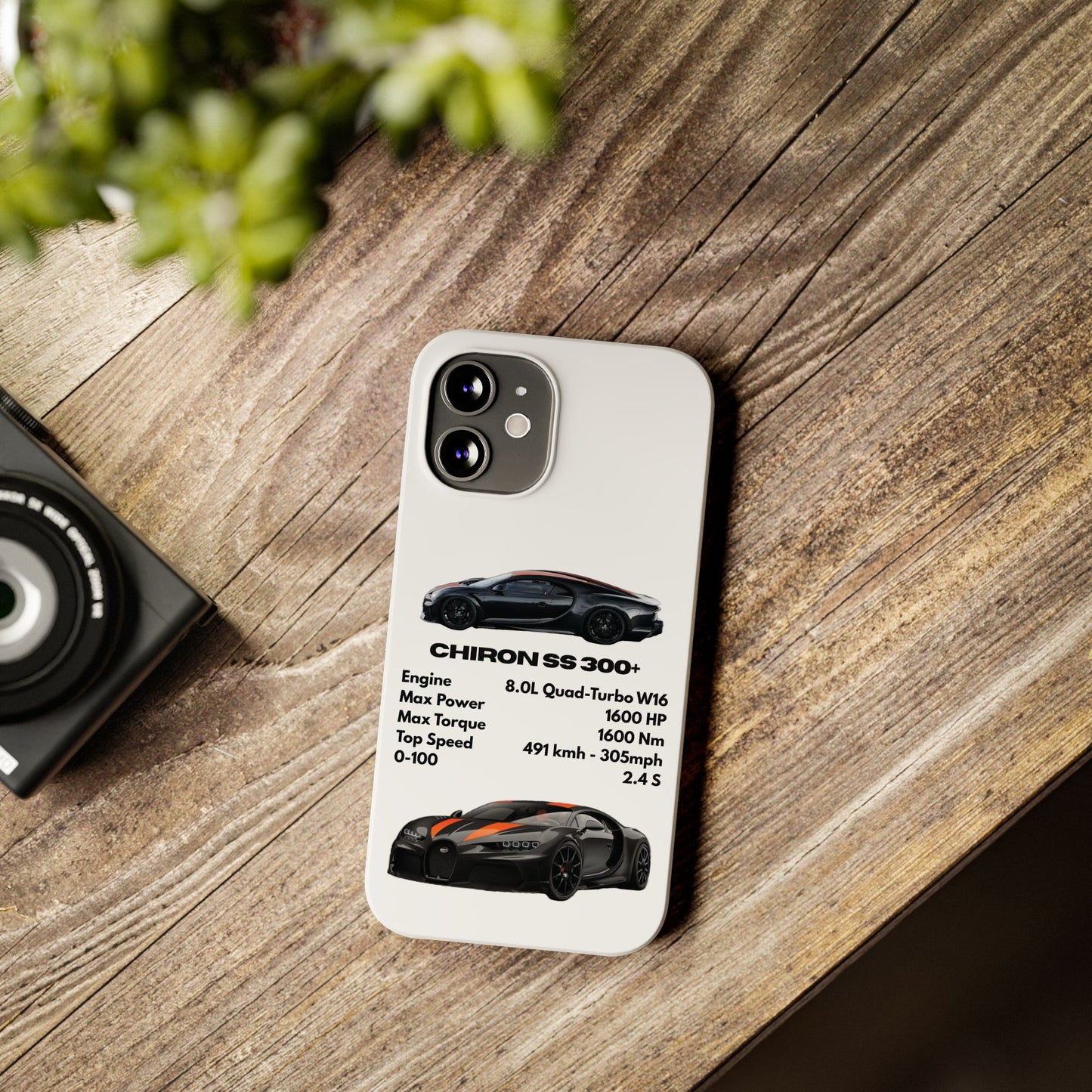 Black Bugatti Chiron Super Sport 300+ Phone Case