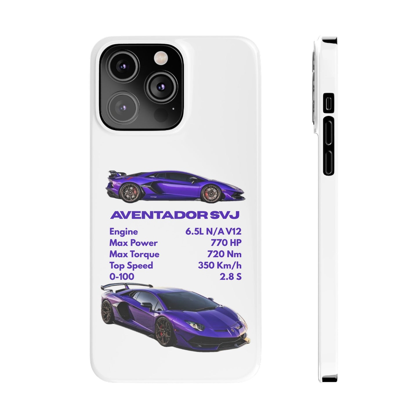 Purple Lamborghini Aventador SVJ Phone Case